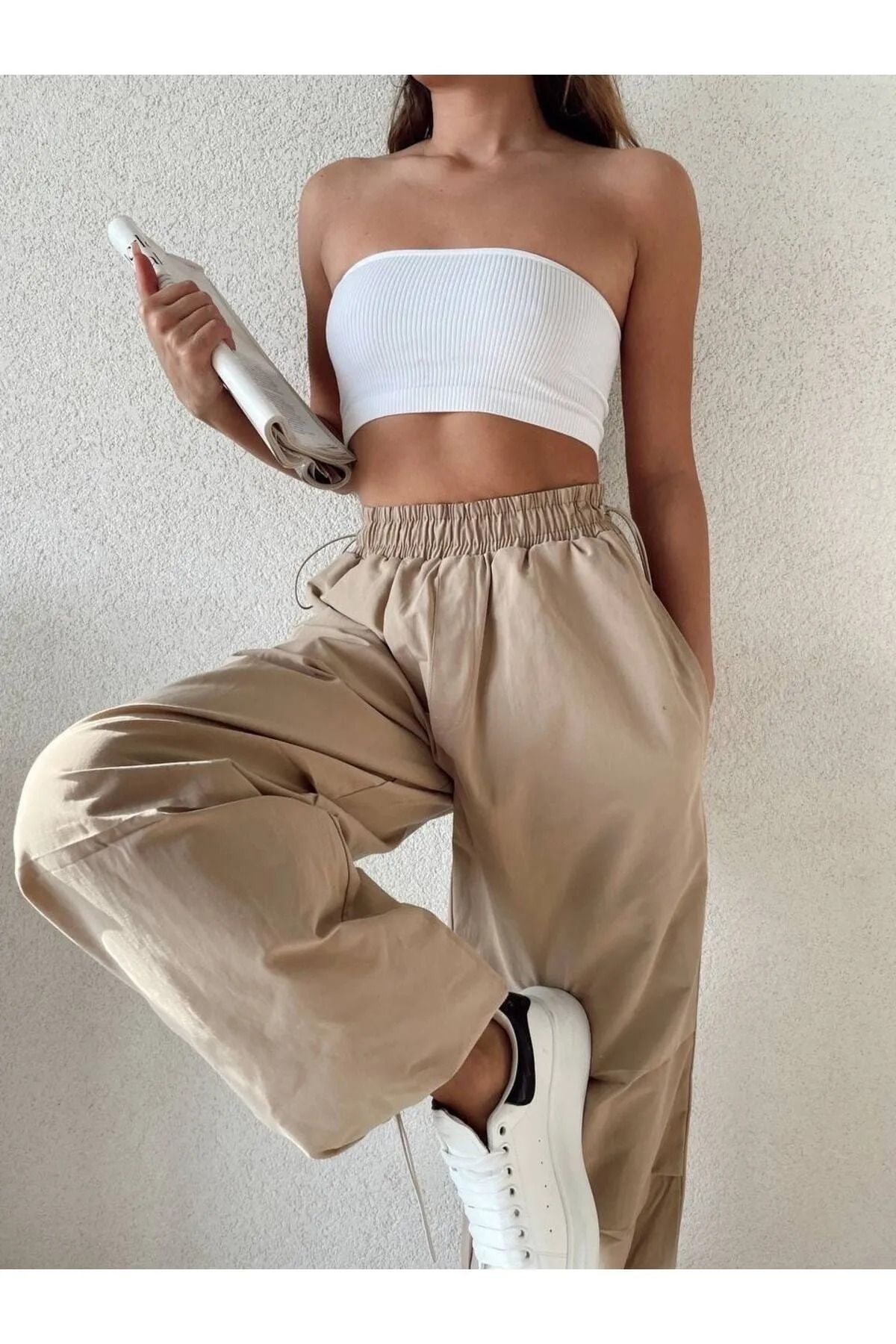 exxitcollection Paraşüt Pantolon Beli Paçası Ayarlanabilir Lastikli
