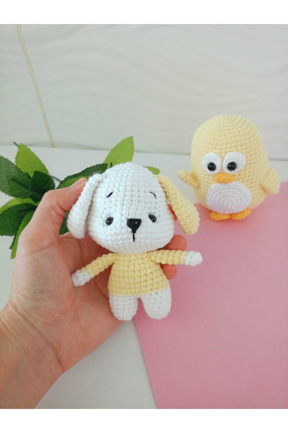 designbyoykum AMİGURUMİ SARI OYUNCAK PENGUEN VE KÖPEK