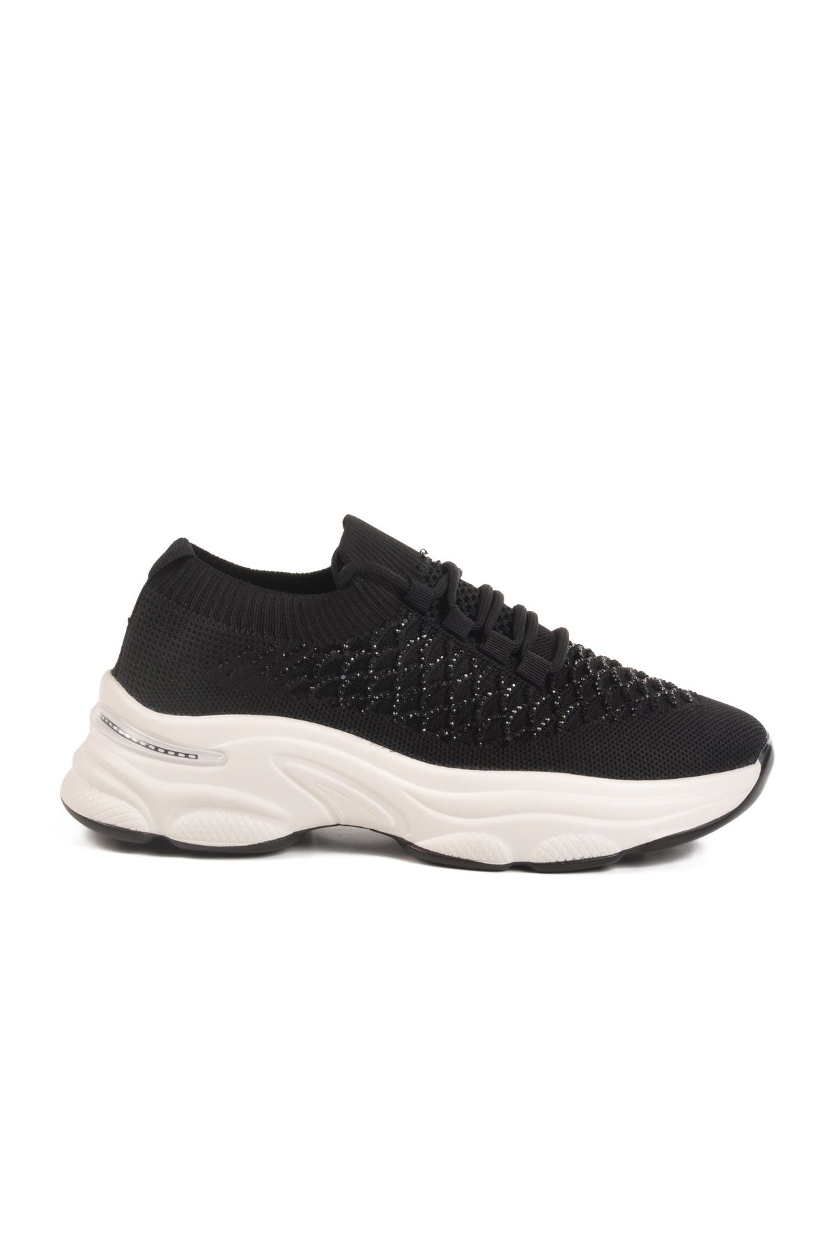 Voyager Siyah Hafif Triko Örme Anatomik Kadın Sneaker B064 Z