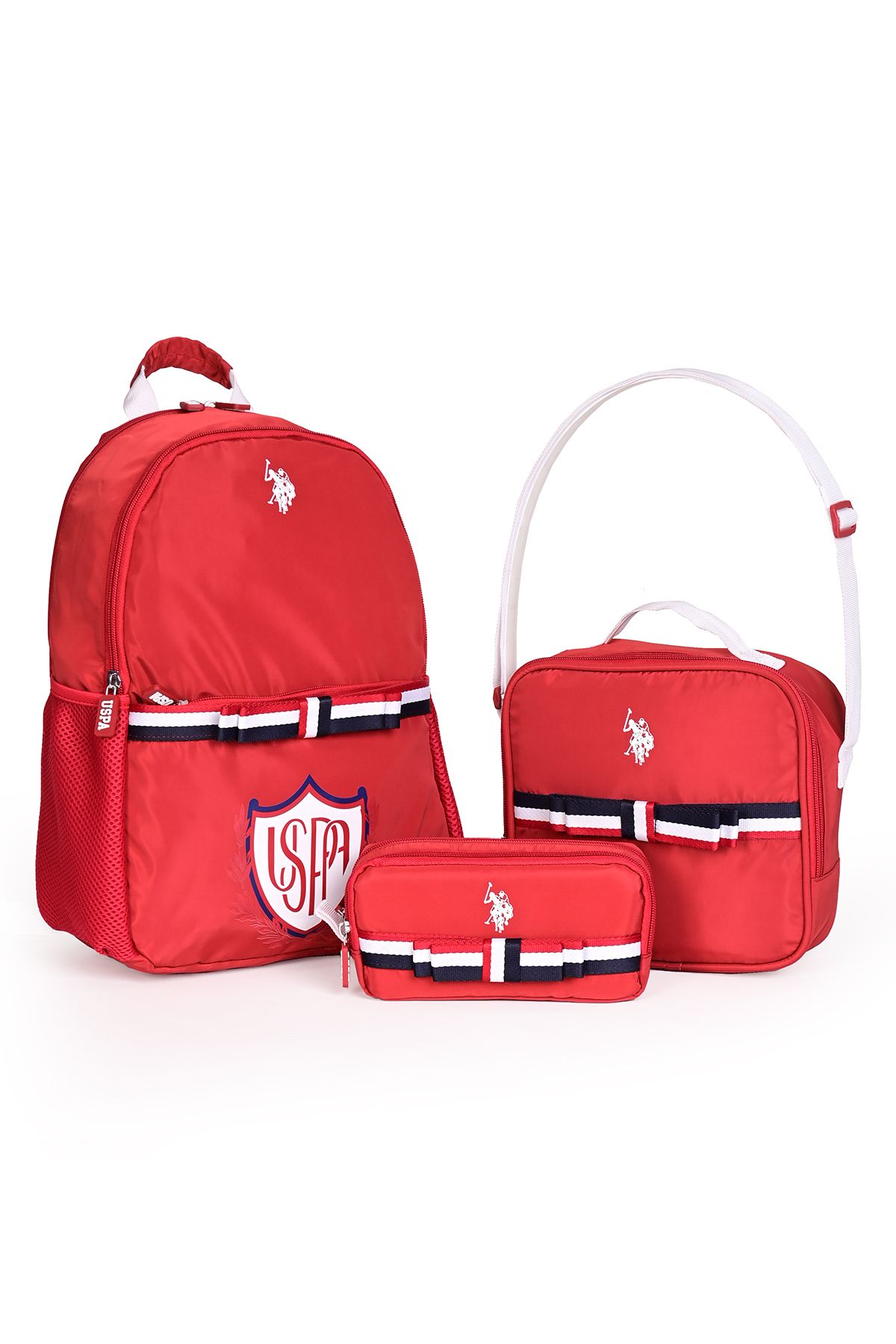 U.S. Polo Assn. U.S. Polo Assn. 3’lü Okul Seti plcan24284– Sırt Çantası, Beslenme Çantası ve Kalemlik Kırmızı