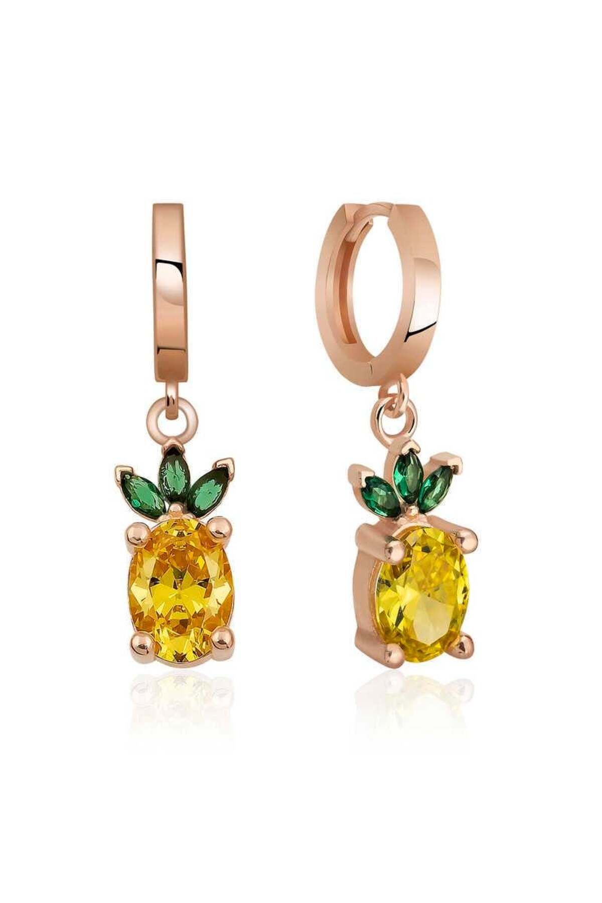 supertrend Süpertrend Gümüş Ananas Figür Meyve Küpe