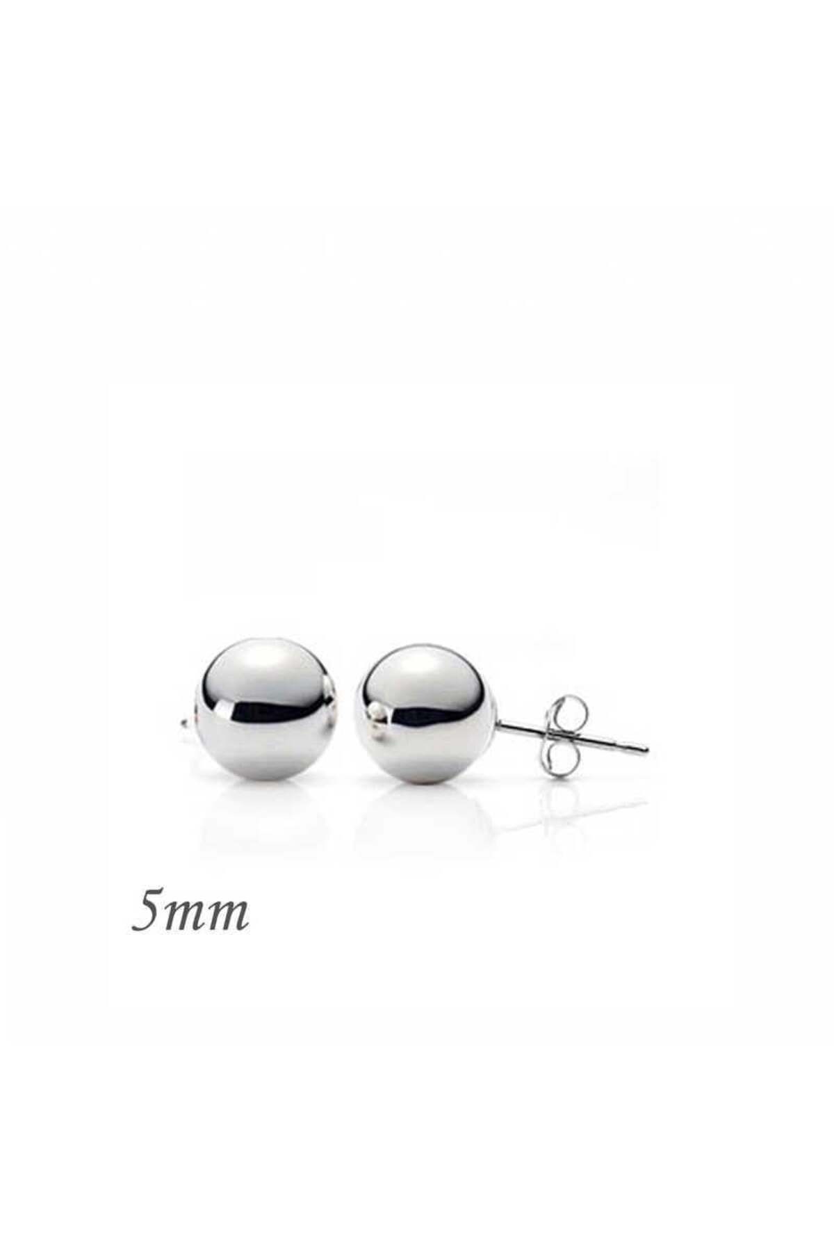 supertrend Süpertrend Gümüş Top Küpe - 5 mm