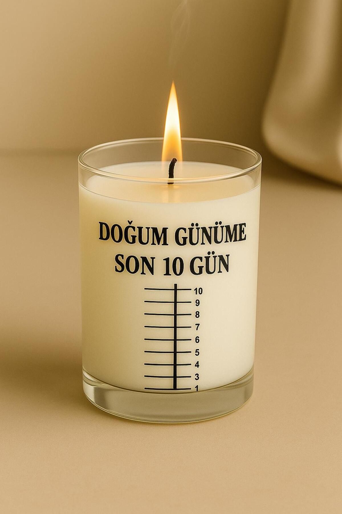 ELİOSA Doğum Günüme 10 Gün Geri Sayım Mumu – Özel Tasarım El Yapımı Mum