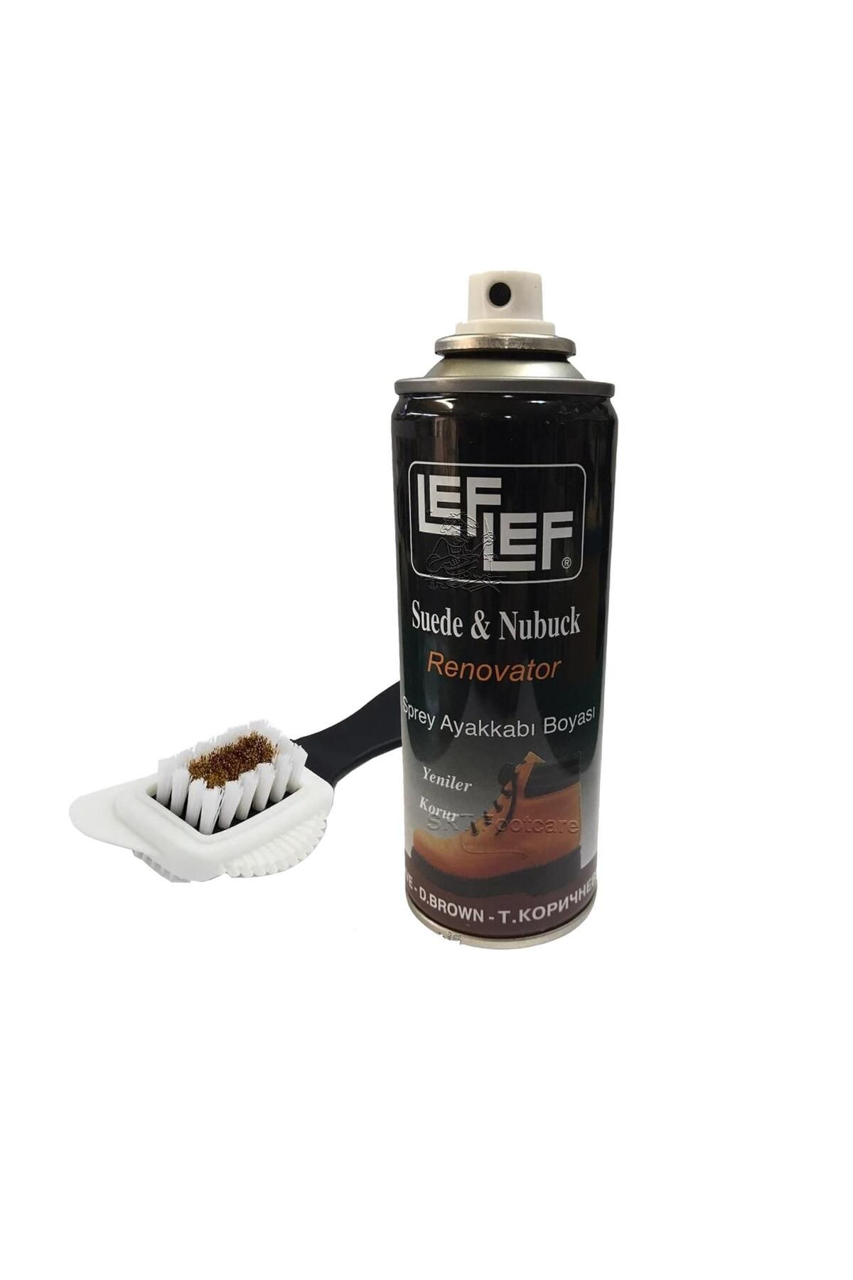 Nuri Leflef Leflef Süet, Nubuk Sprey Boya 4 Yönlü Süet Nubuk Fırçası Koyu Kahve