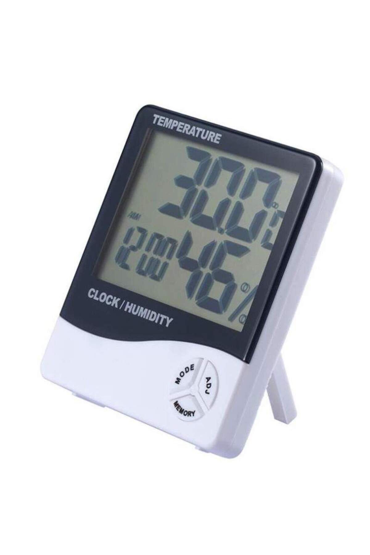 SIKS-® digital thermometer with hygrometer and clock, alarm, memory function, desk or wall mount 2