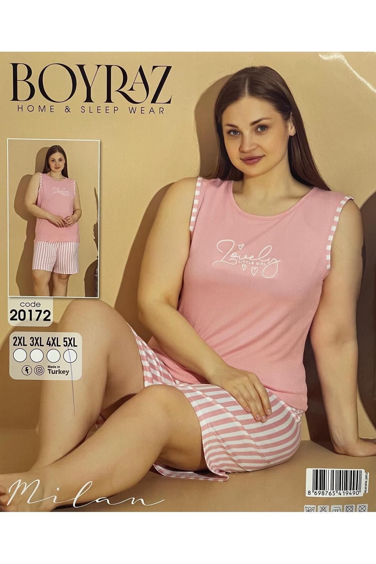 Pijamoni YENİ UÇUK PEMBE TAM YAZLIK MİLAN KUMAŞ PİJAMA TAKIMI