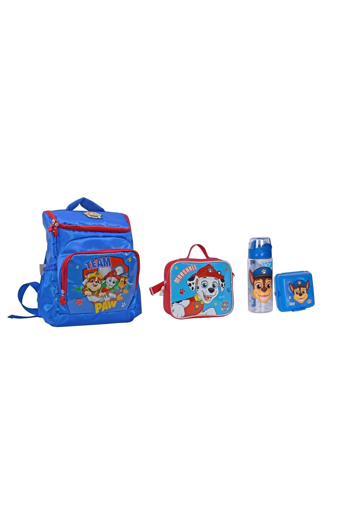 GENC DIJITAL BASKI Paw Patrol Kaliteli Geniş Okul Çantası Seti (4 parça)