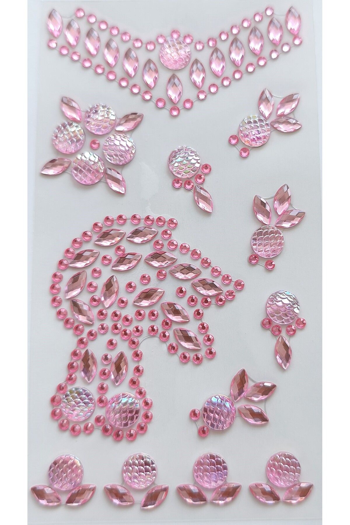 Pazar Kapısı Taş Sticker Açık Pembe Yapışkanlı Saç , Yüz Ve Tırnak Taşı Yılbaşı Süs Dekor Işıltılı Parlak
