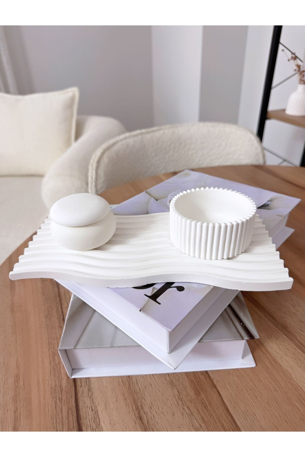 Deslina Dekoratif Masaüstü Şık Modern 3lü Obje / Ev & Ofis