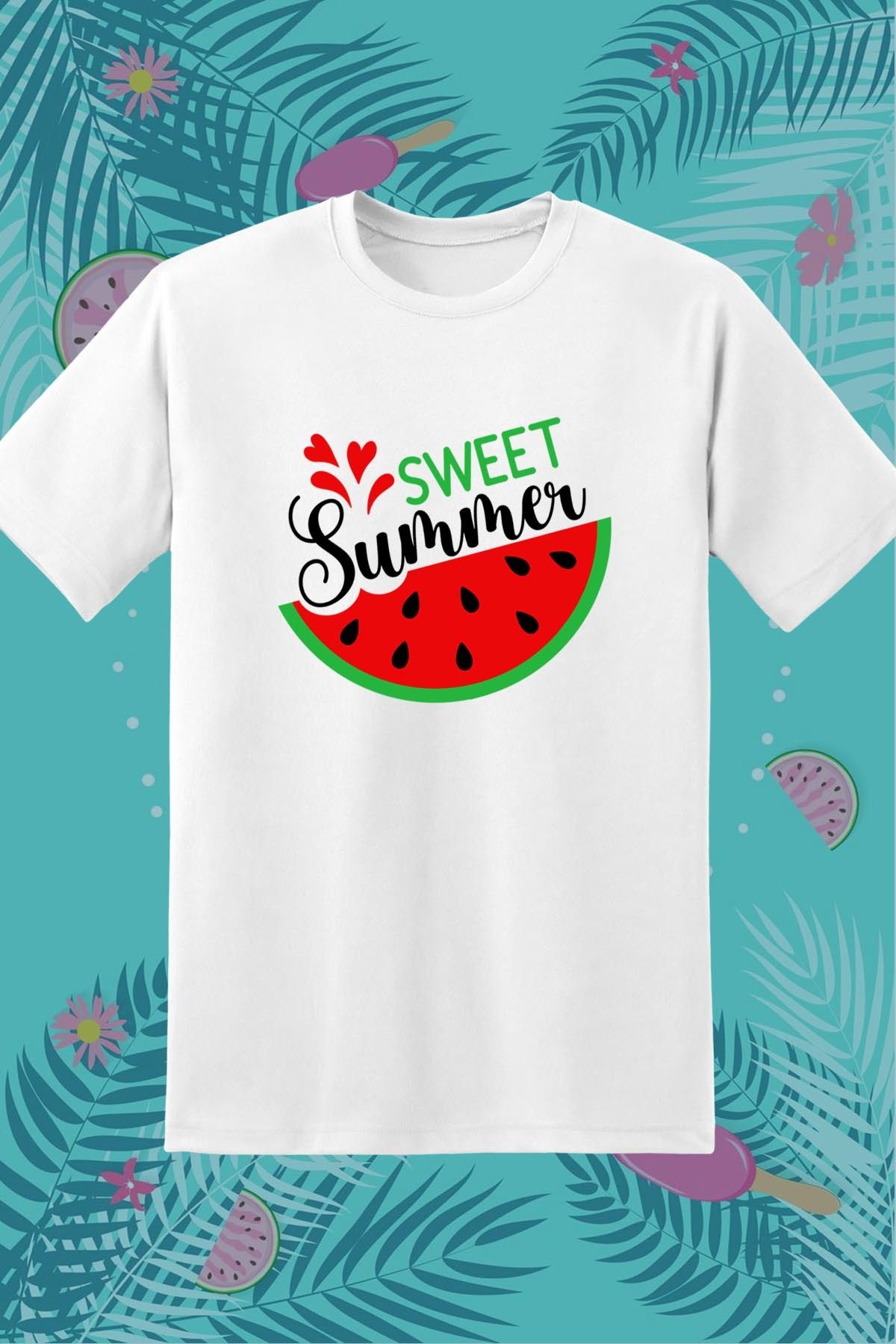 362BASKI Yaz Temalı Karpuz Sweet Summer Watermelon Baskılı Tshirt