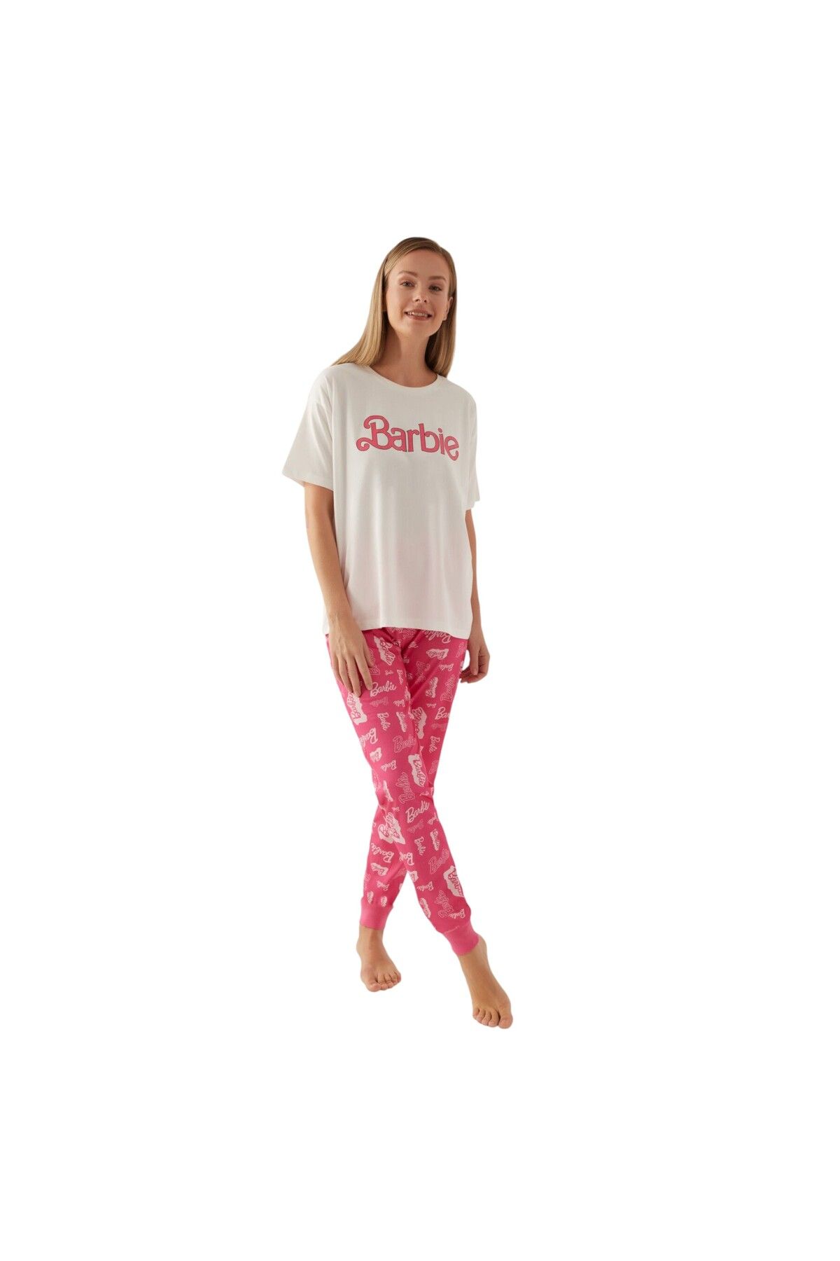 Barbie Kadın Kısa Kol Pijama Takımı