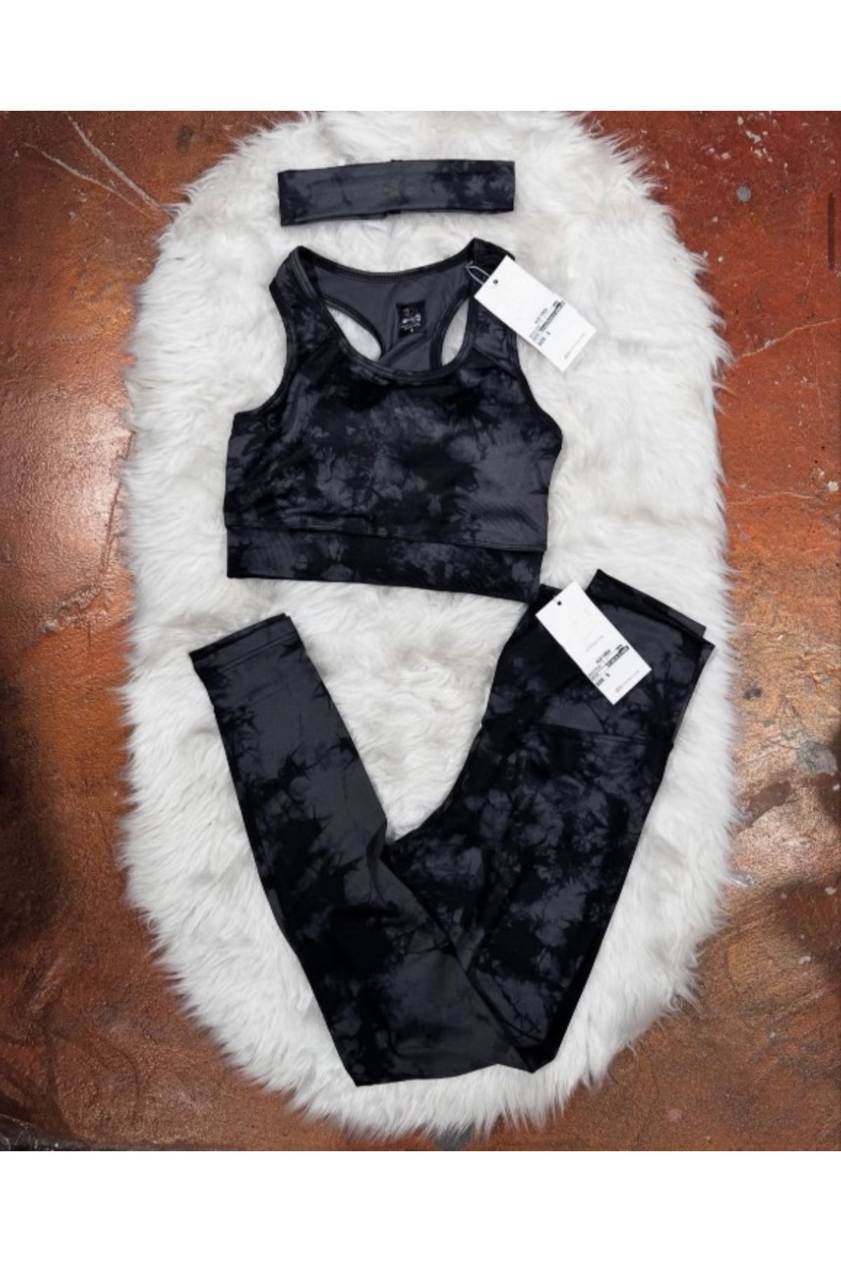 MODA Ola Renkli Büstiyer Tayt Bandana 3’lü Set