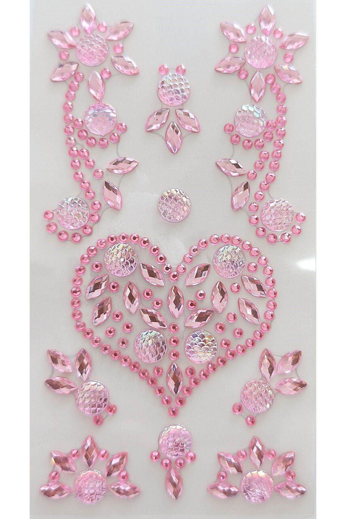 Pazar Kapısı Taş Sticker Açık Pembe Yapışkanlı Saç , Yüz Ve Tırnak Taşı Yılbaşı Süs Dekor Işıltılı Parlak