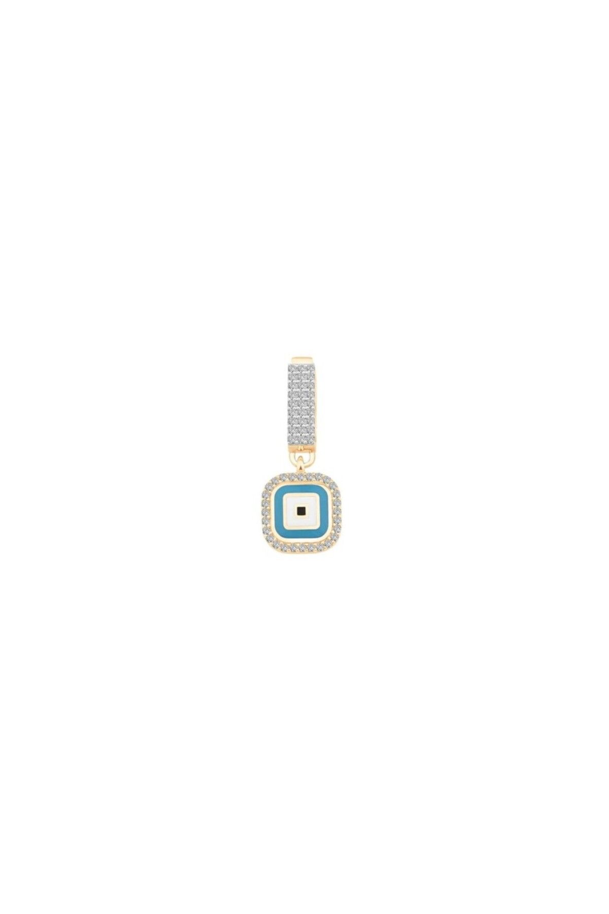 Safir Kuyumculuk Altın Kare Nazar Boncuğu 9mm Bileklik Charm