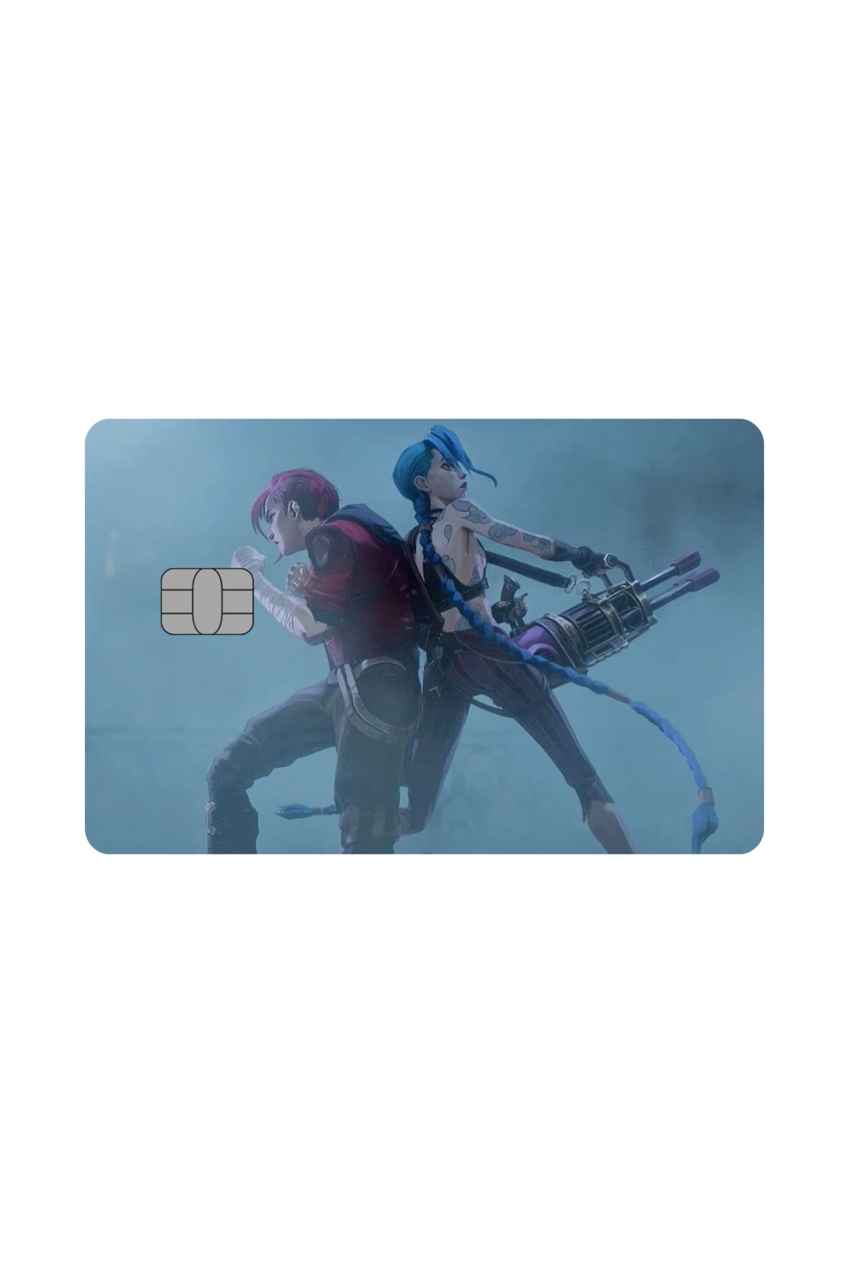 yoyadizayn Arcane Jinx Vi Legue Of Legends Öğrenci Kartı, Kredi Kartı Kaplama, Metro Kartı, Akbil