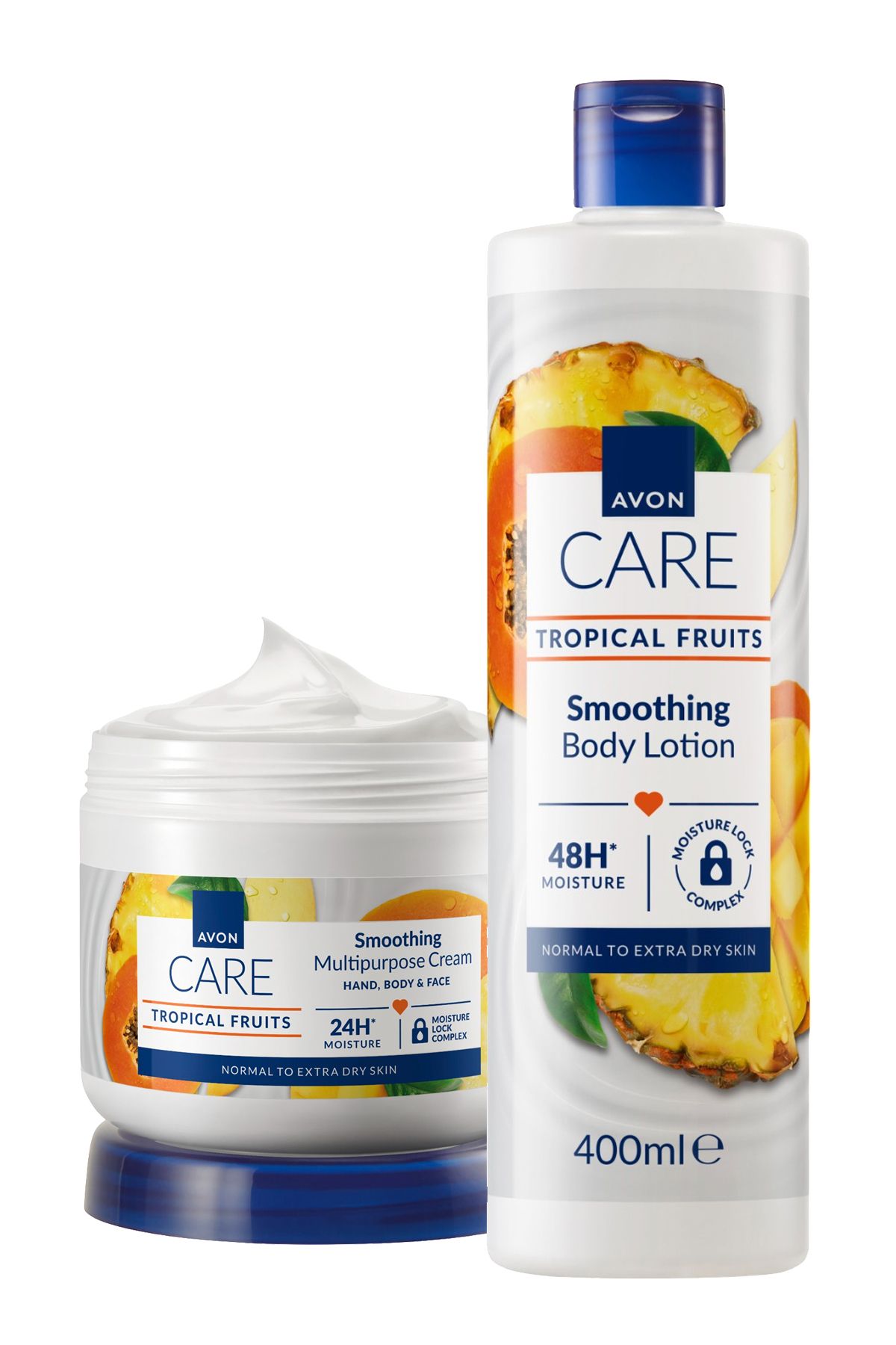 AVON Ananas, Mango ve Papaya Özlü Çok Amaçlı Krem ve Vücut Losyonu Paketi