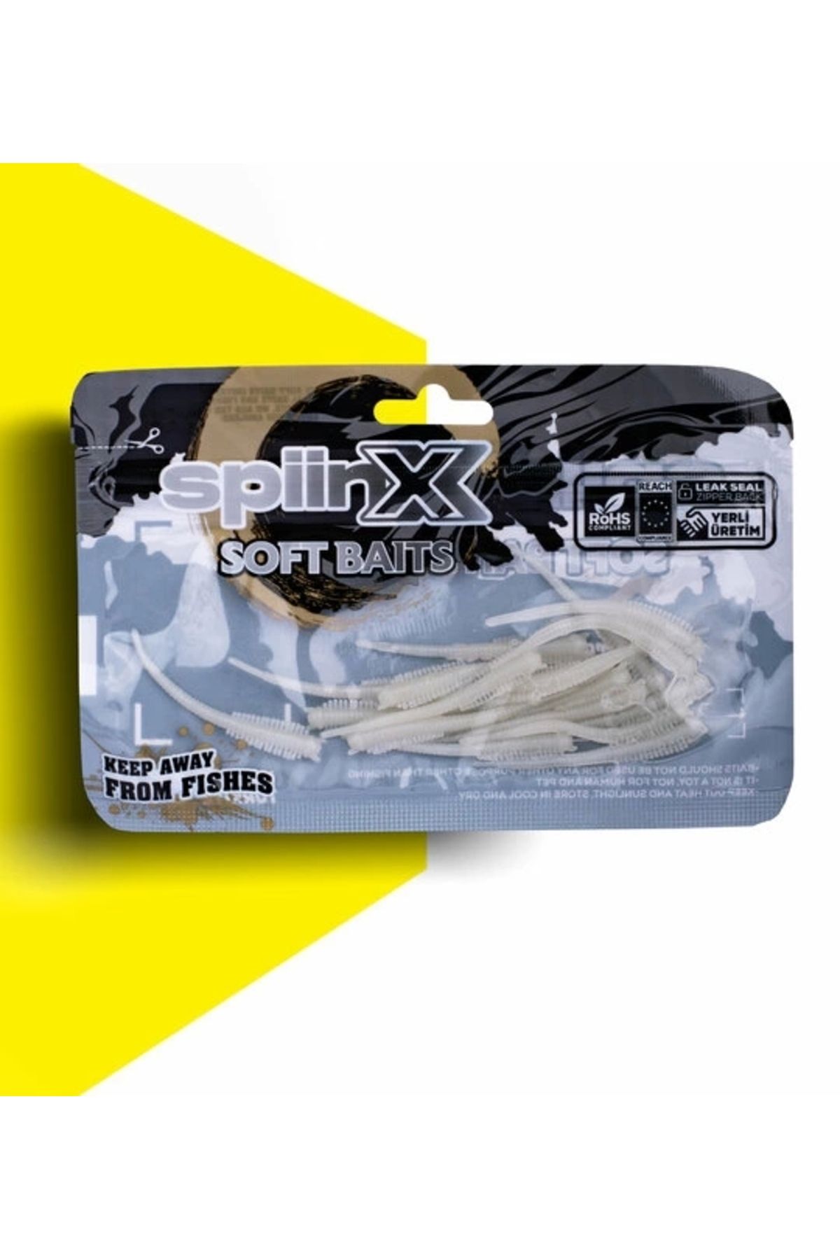SpiinX Sandworm Lrf Silikon 6cm 18p Glowlu Renk: Pearl White
