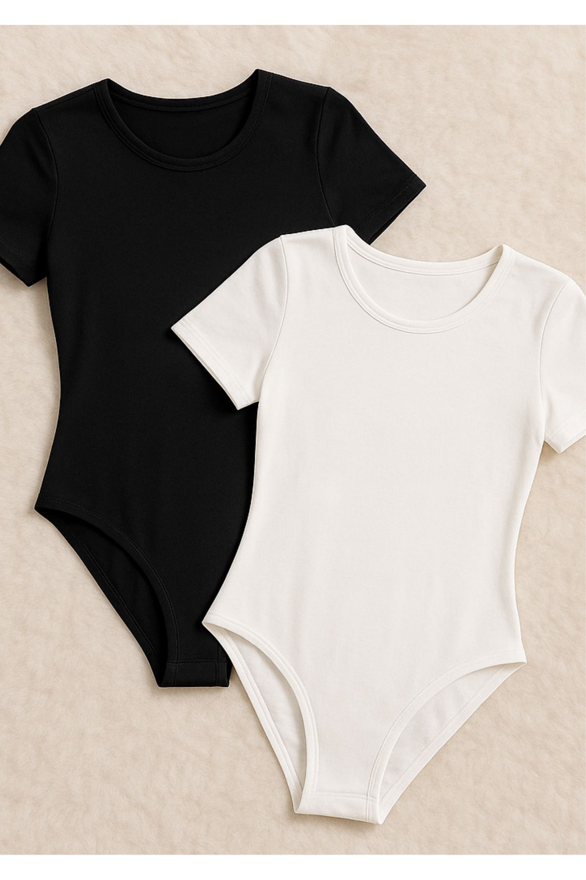 Loule Kadın Giyim Kısa Kol Likralı Penye 2 Adet Çıtçıtlı Body LL.K61.O82.003