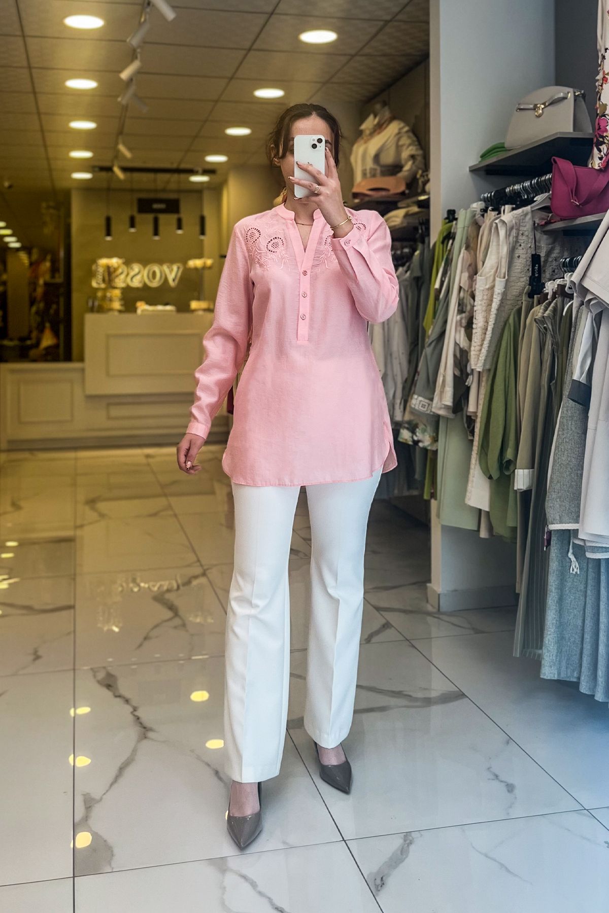 Vosse Ekol Pembe Küpürlü Gömlek