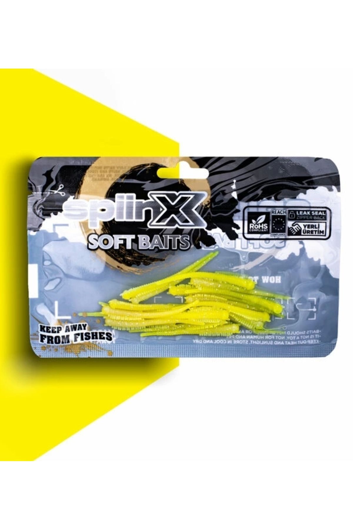 SpiinX Sandworm Lrf Silikon 6cm 18p Glowlu Renk: Lemonade