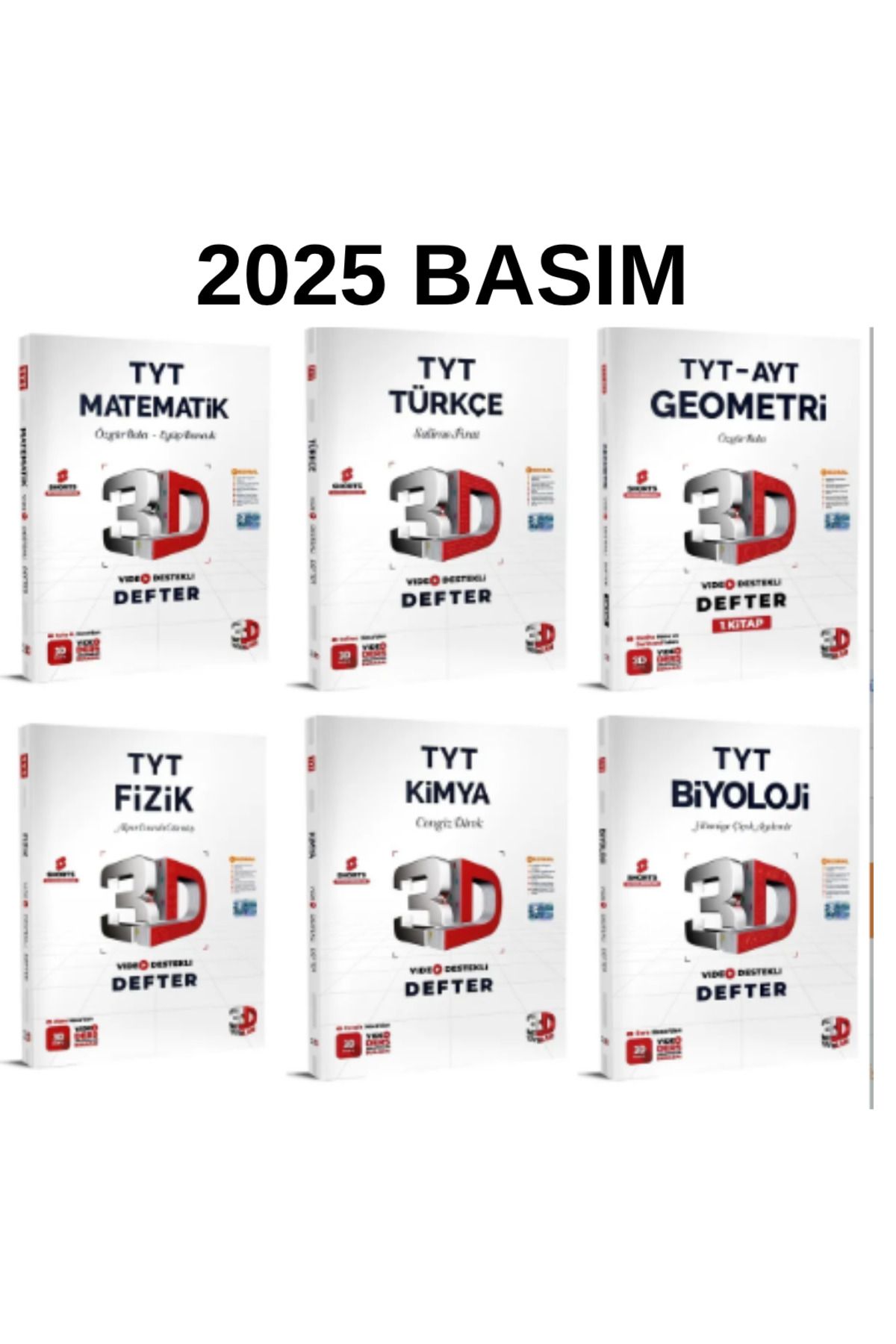 Yanıt Yayınları 3D Yayınları 2026 Tyt Sayısal Video Destekli Defter Seti 6 Kitap