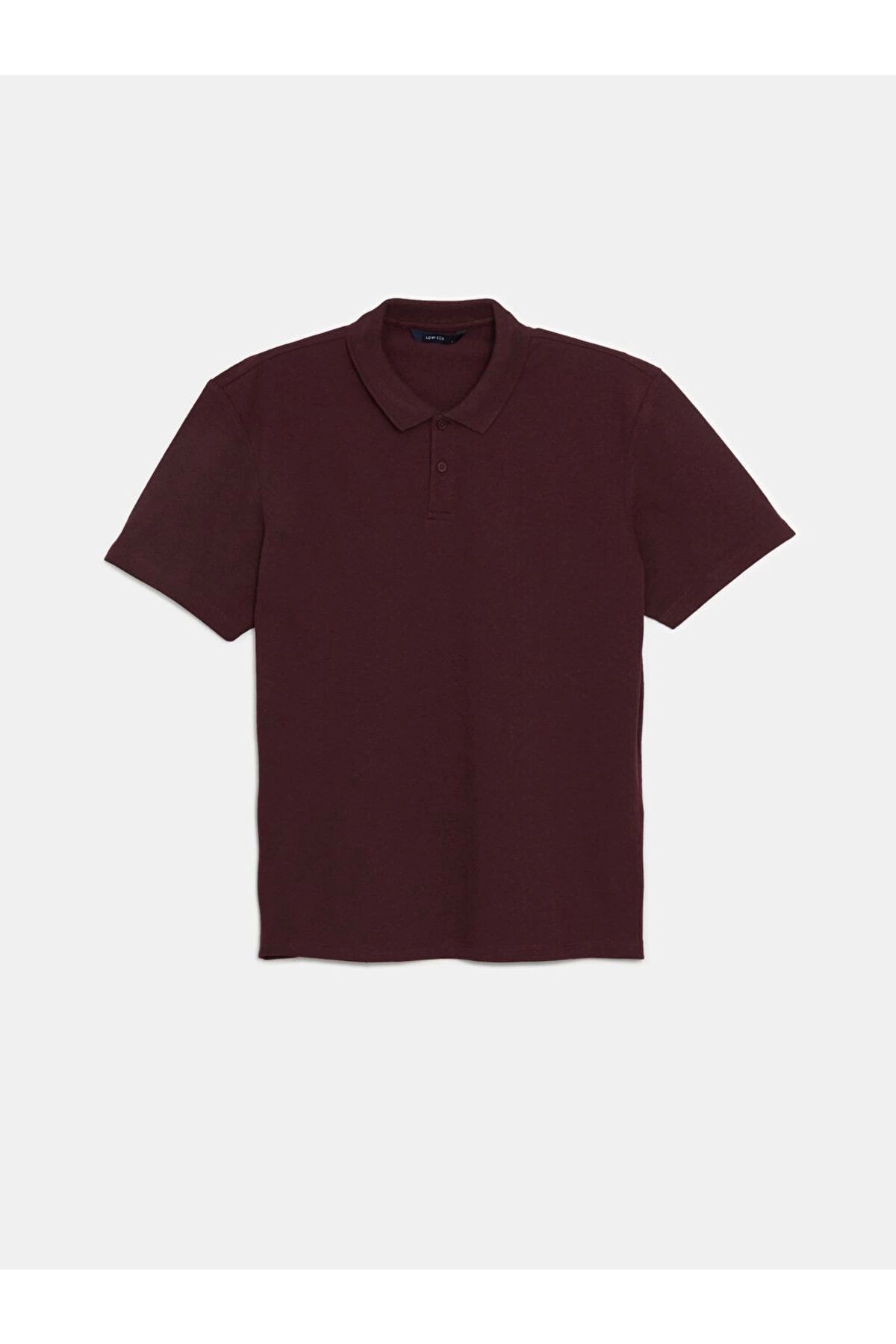LC Waikiki LCWAIKIKI ECO Bordo Polo Yaka Kısa Kollu Erkek Tişört