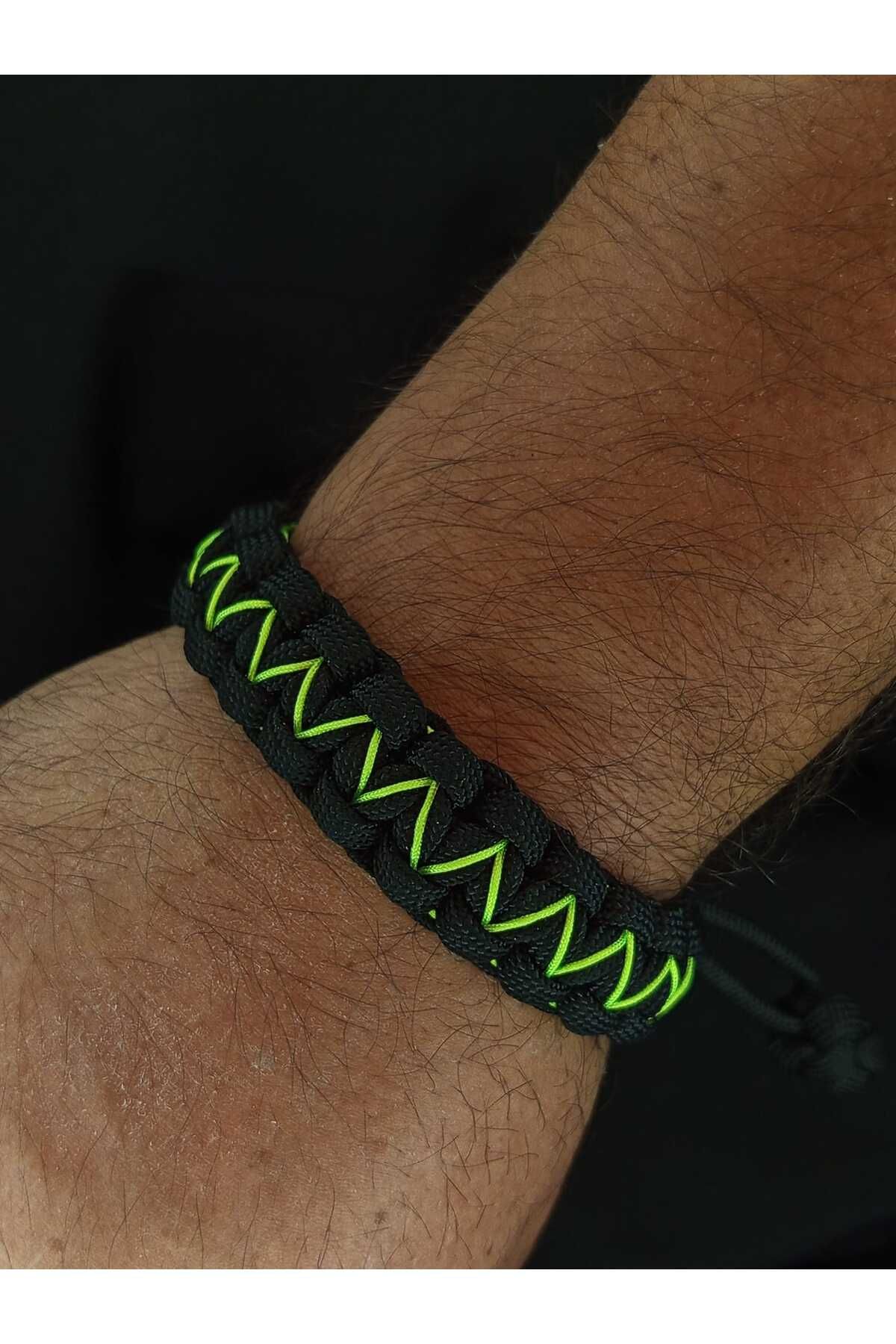 CAPPAPARACORD NEON YEŞİL ZİKZAK BİLEKLİK