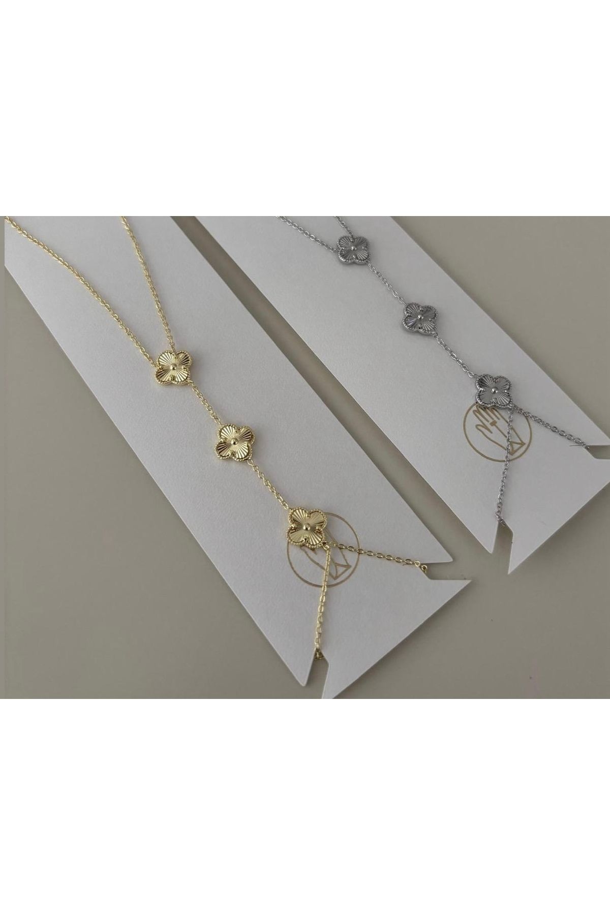 FASHİON JEWELRY 3 Yapraklı 14 K GOLD Renk Asansörlü Yonca Şahmeran