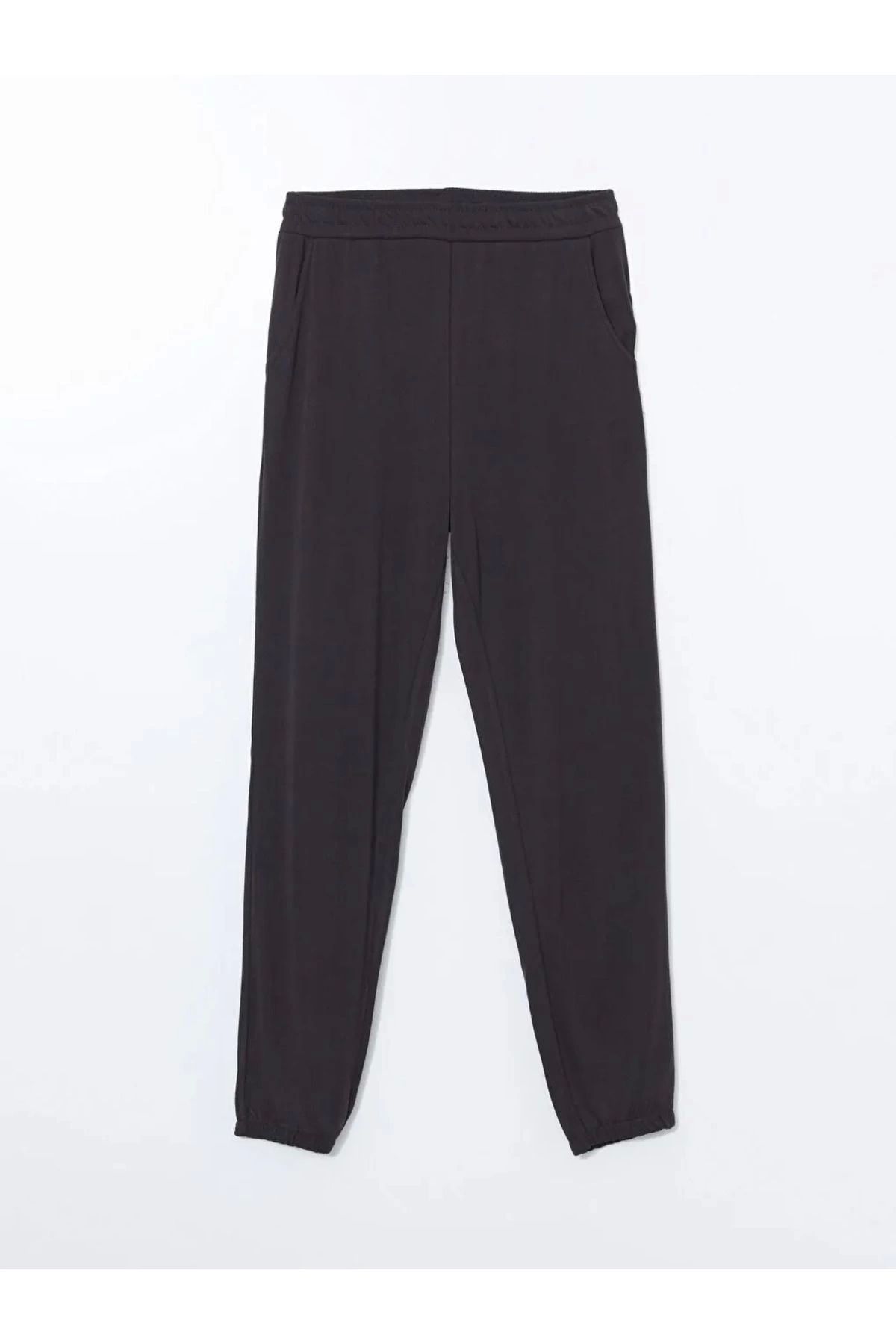 LC Waikiki LCWAIKIKI LCWAIKIKIIKIKI Classic Yeni Siyah Beli Lastikli Kadın Jogger Eşofman Altı