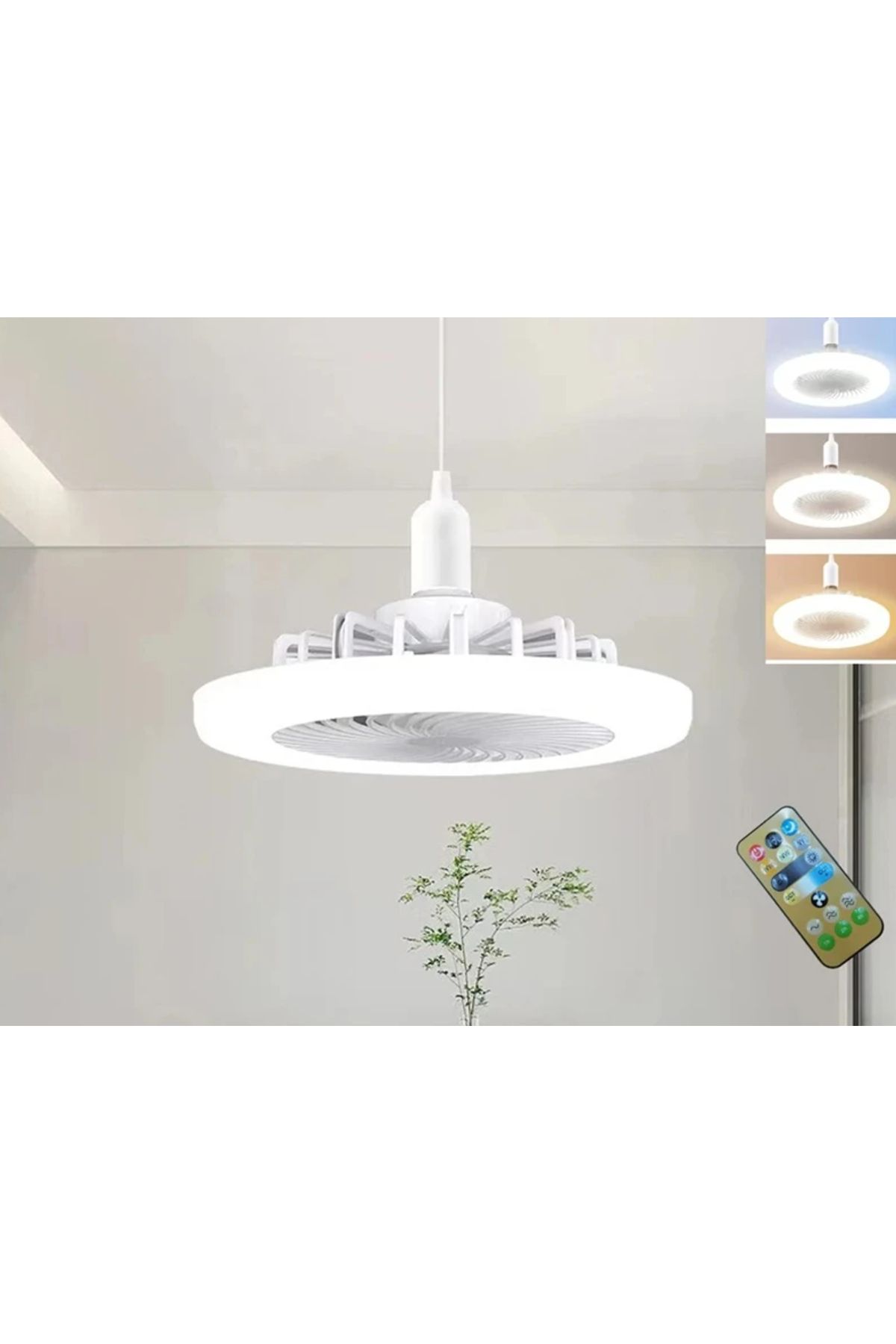 Cata CT-1153 Poyraz Fanlı LED 42 Watt Ampul Lamba Beyaz Işık Vantilatör Aydınlatma E27 3 Renk Dim Ed