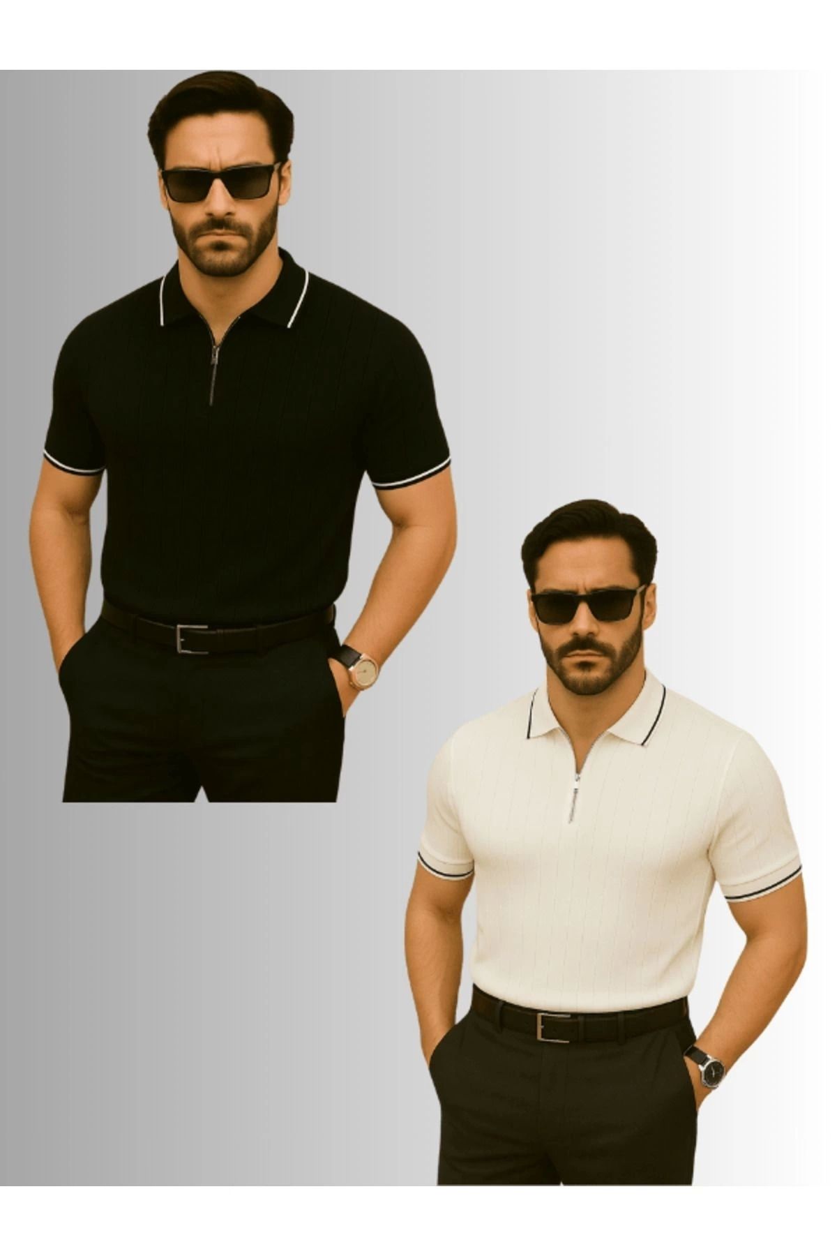 LC Waikiki Polo Yaka Fermuarlı Kısa Kollu Erkek Yazlık Triko TiŞört