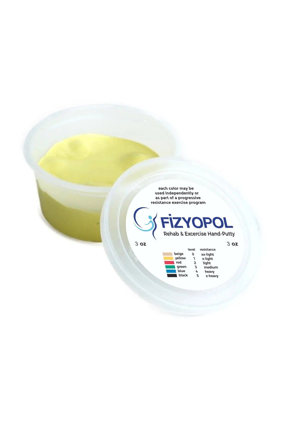 FİZYOPOL Theraflex Putty,Fizik Tedavi El Egzersiz Hamuru, 3 Oz Sarı Renk 85 Gr, Hafif Direnç