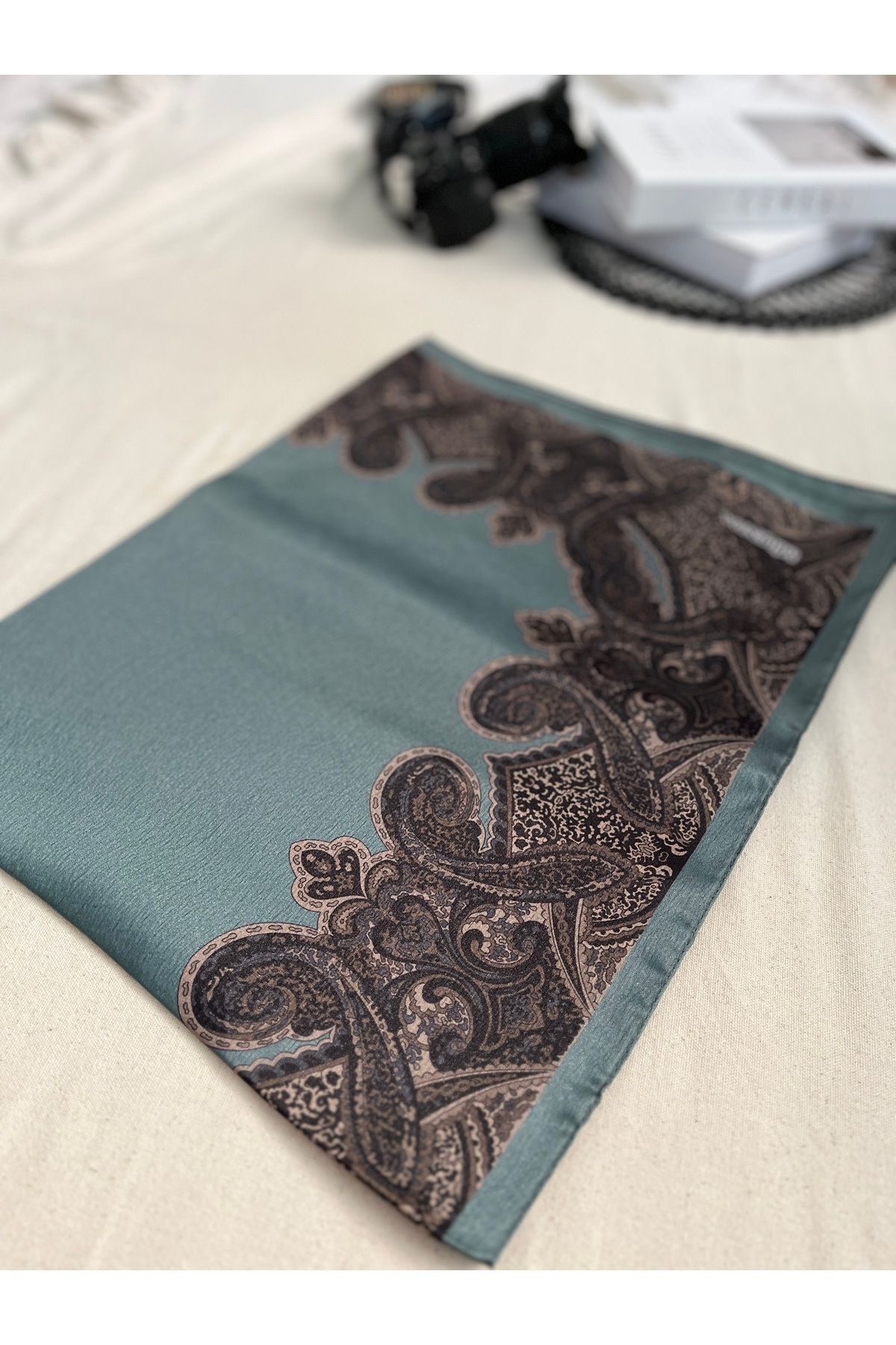 Sal Vesara Etnik Paisley Desenli Pamuk Vual Şal