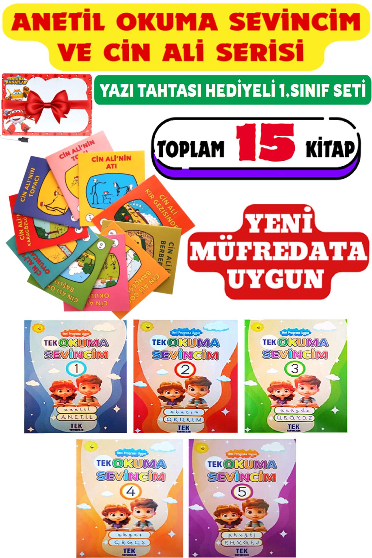 Altınpost Yayınları Yeni Müfredata Uygun 1. Sınıf Seti: ANETİL Okuma Sevincim + Cin Ali Serisi | Toplam 15 Kitap