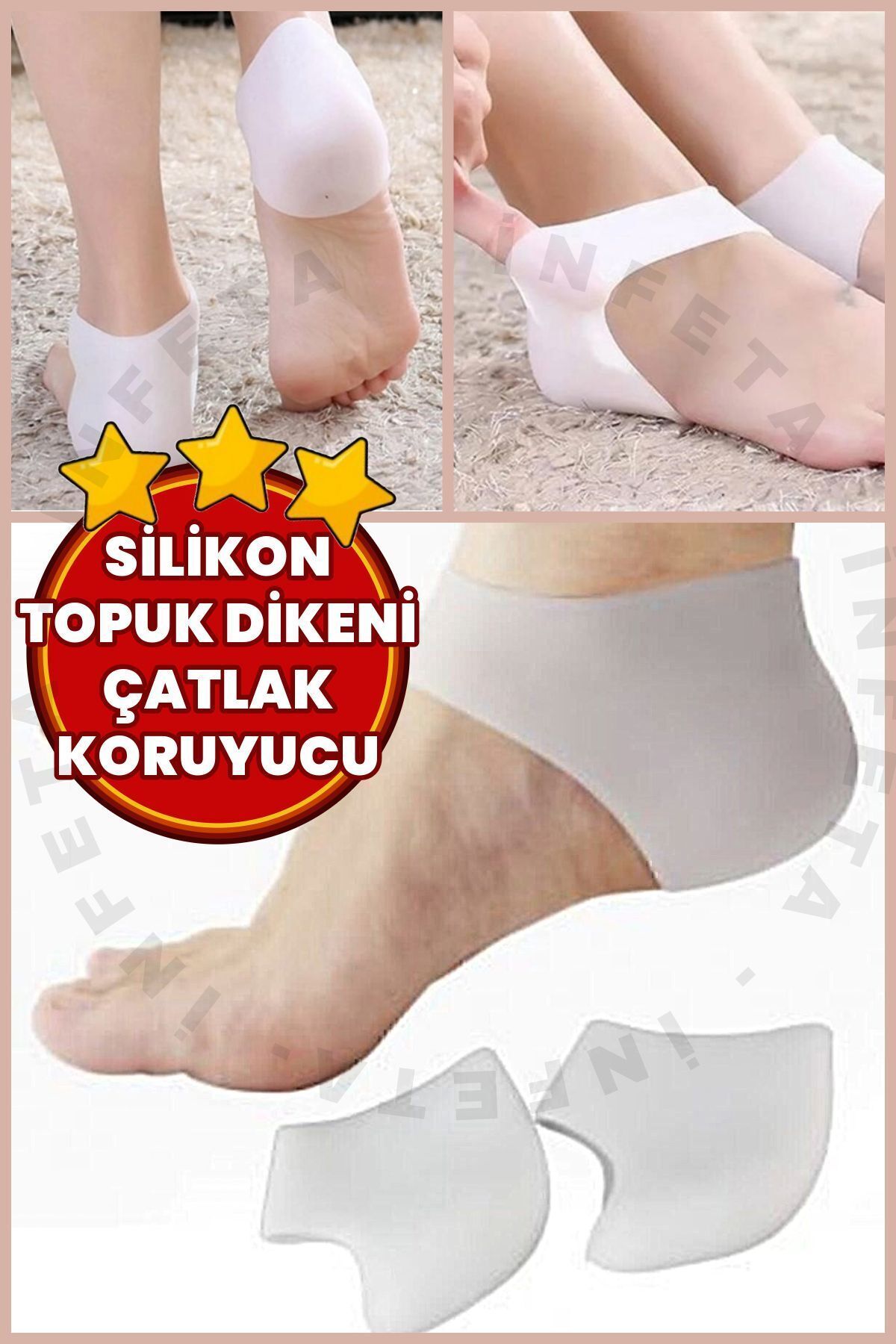 AboutThePerfect Yumuşak silikon topuk gömleği, destekleyici ayak bandajı ve ortopedik çorap