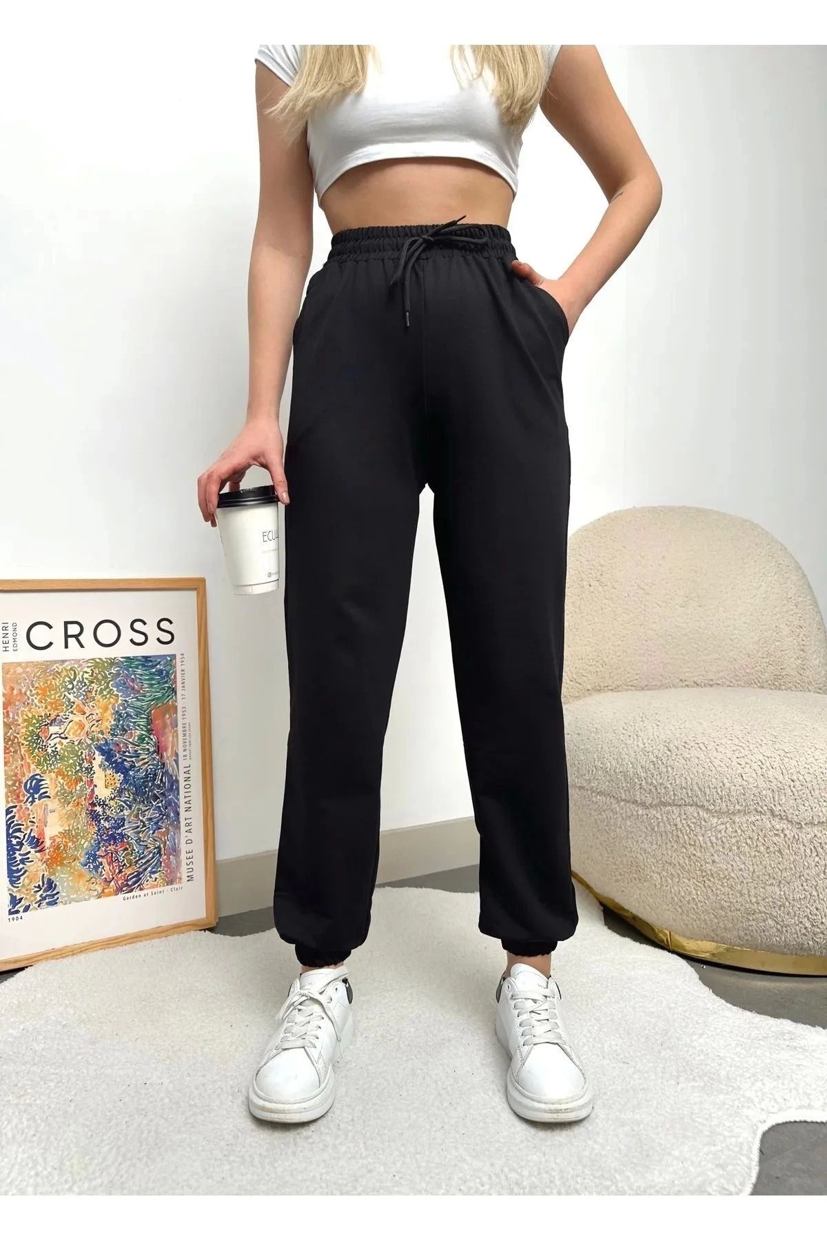 LC Waikiki LCWAIKIKI Basic Yeni Siyah Beli Lastikli Düz Jogger Yazlık Eşofman Altı
