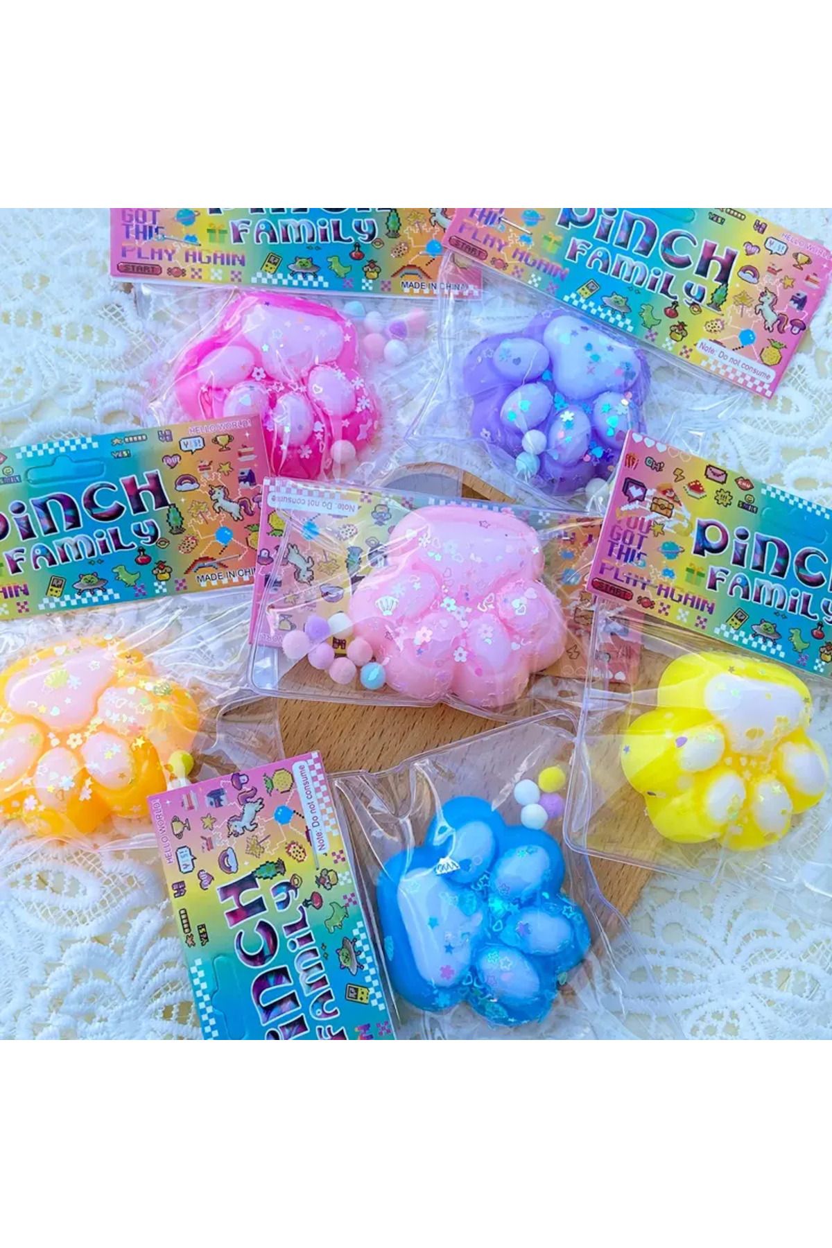hediyeofisi Kedi Patisi-taba Sukuşi - Squishy Pati- Tüylü Pati - Stres Oyuncak