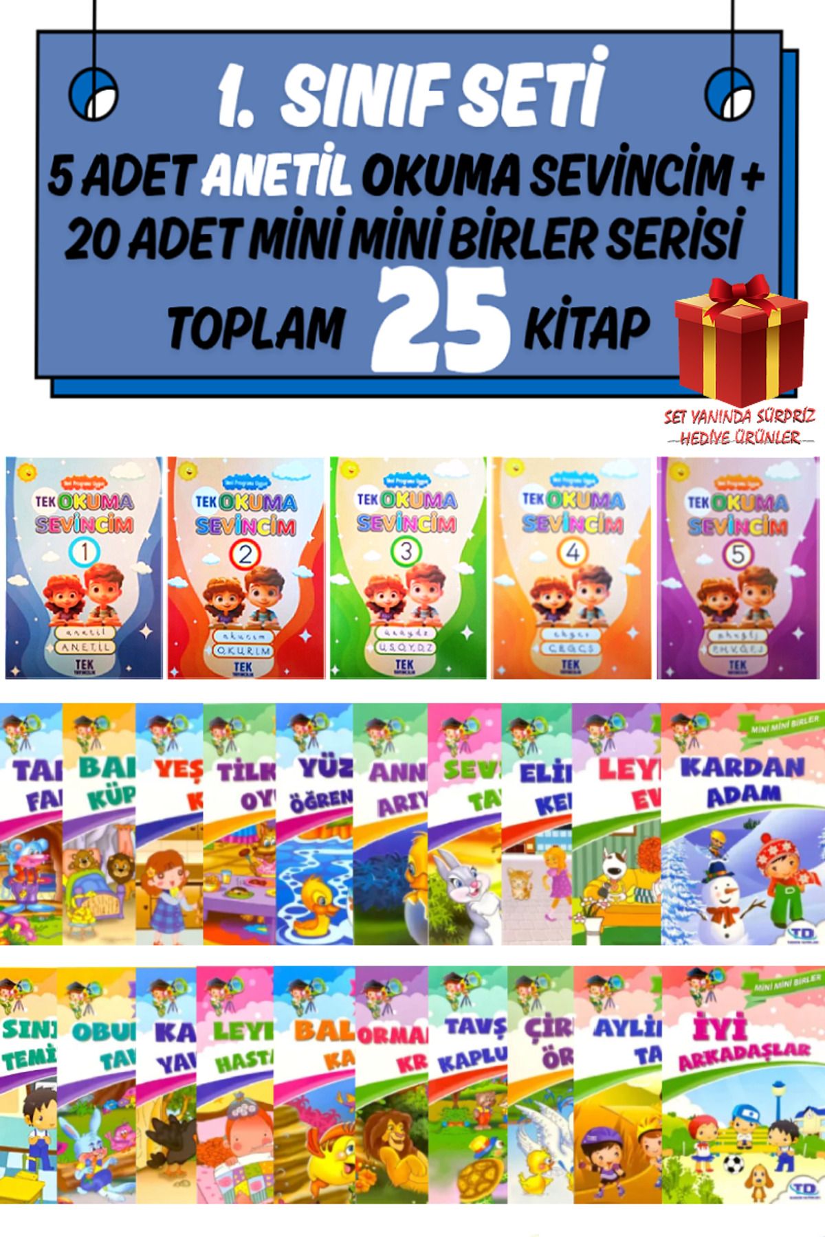 Altınpost Yayınları 1. Sınıf Seti | Toplam 25 Kitap: Yeni Müfredata Uygun ANETİL Okuma Sevincim+Mini Mini Birler Serisi