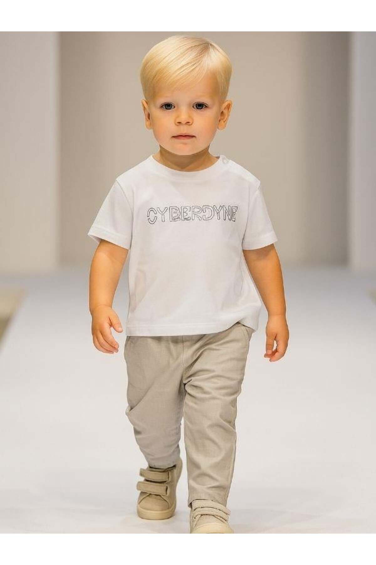 Zekids Erkek Bebek Pamuklu T-shirt Lastikli Pantolonlu Takım