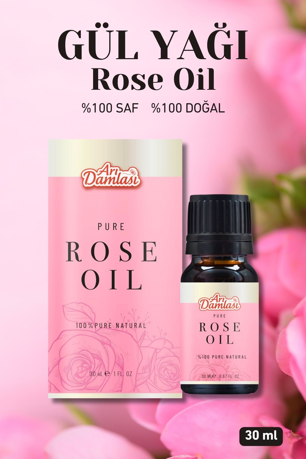 Arı damlası GÜL YAĞI 30 ml (%100 SAF %100 DOĞAL)