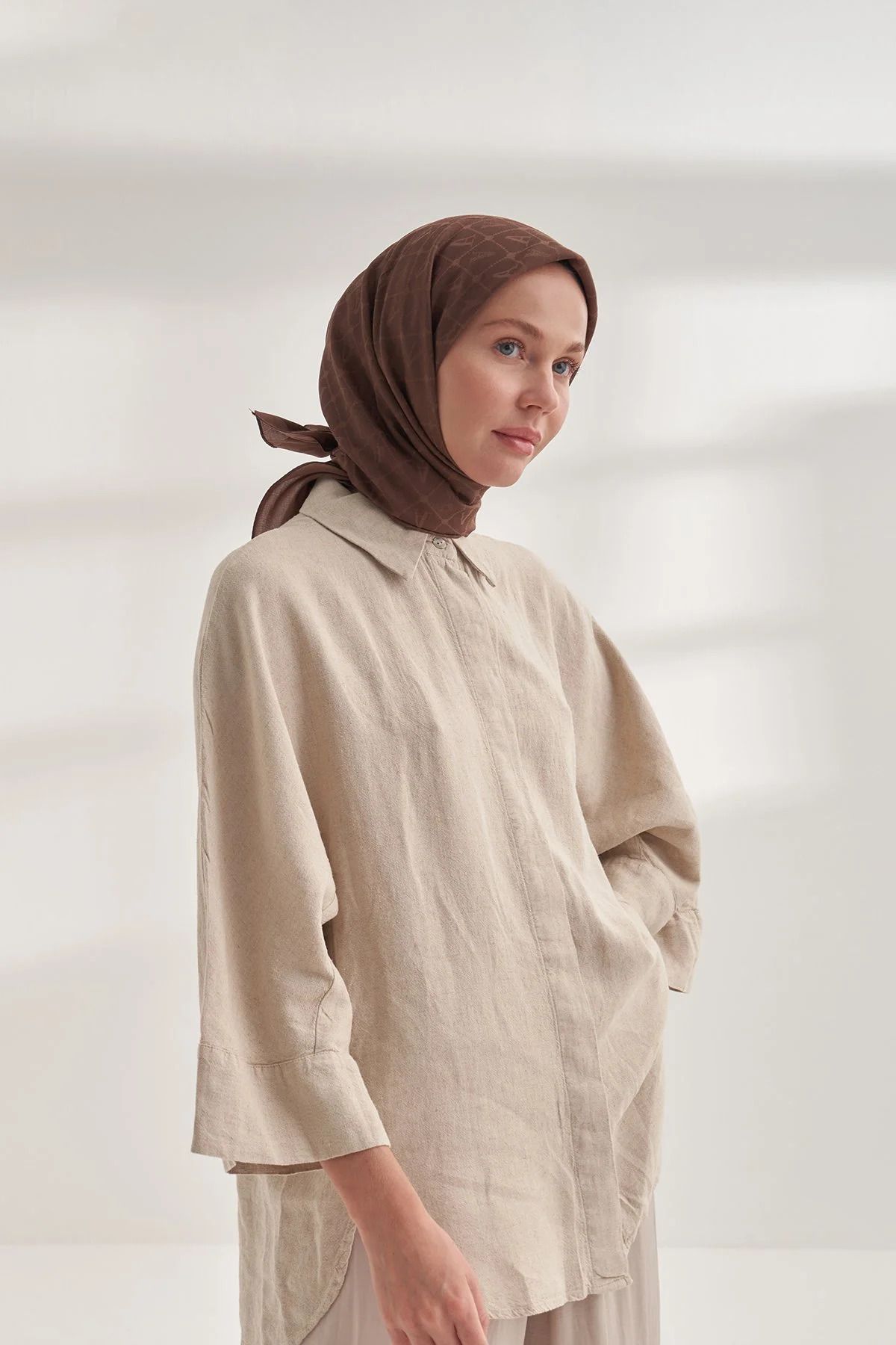ARMANDA MONOGRAM A DESEN COTTON EŞARP