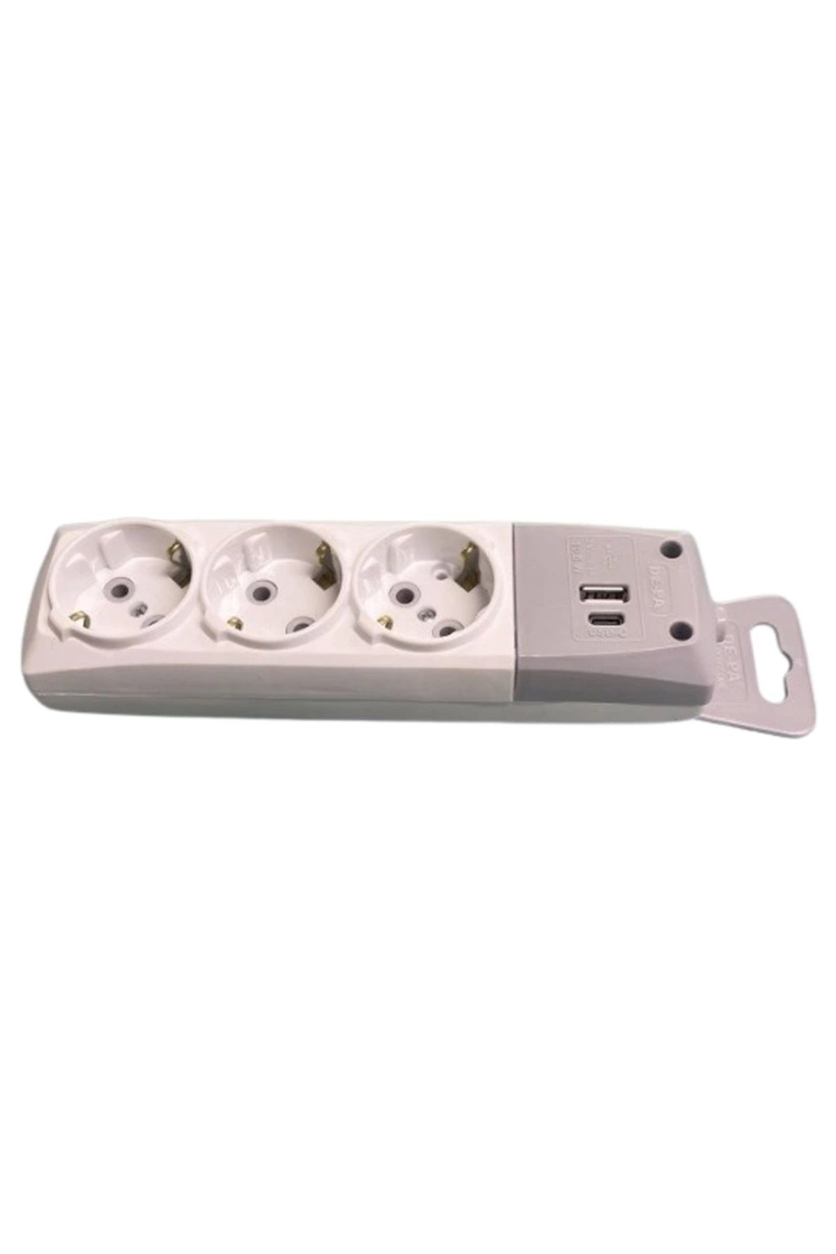 METE 3 lü Topraklı klemensli USB grup priz USB A + USB C chargıng 5V 2 ,1 A 10,5 W
