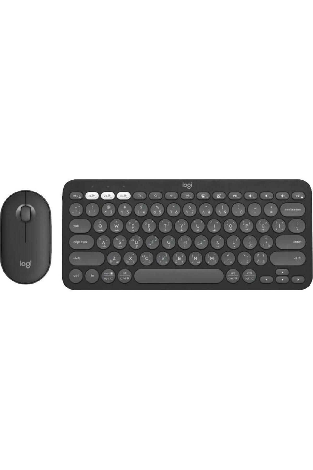 logitech-جهاز Pebble 2 MK380s المكتبي (لوحة المفاتيح والفأرة) بلوتوث/لاسلكي (تردد لاسلكي 2.4 جيجاهرتز) 1