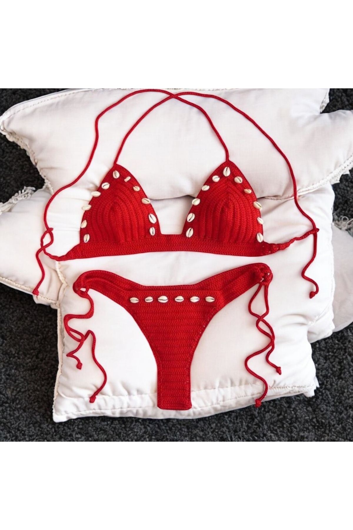 Charme Elegant el örgüsü bikini takım