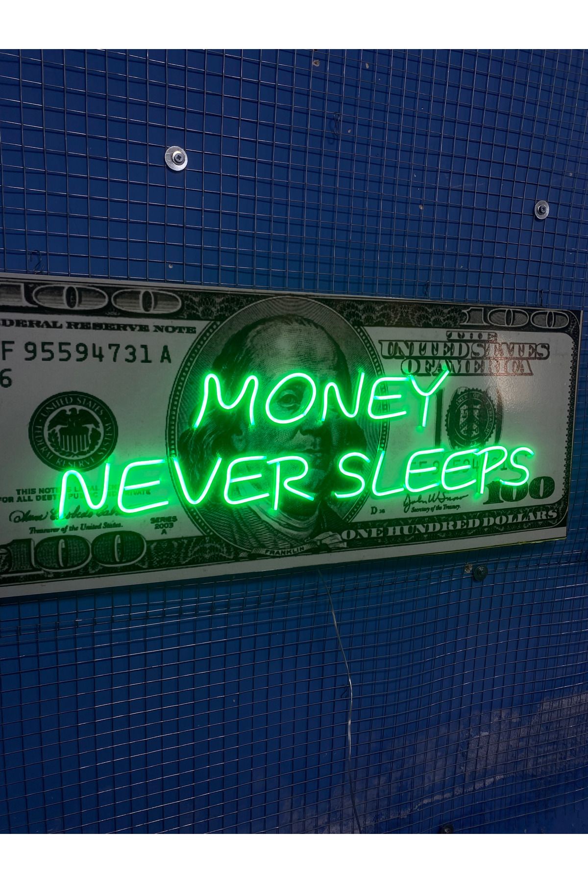 Neon Money Never Sleeps Neon Tablo