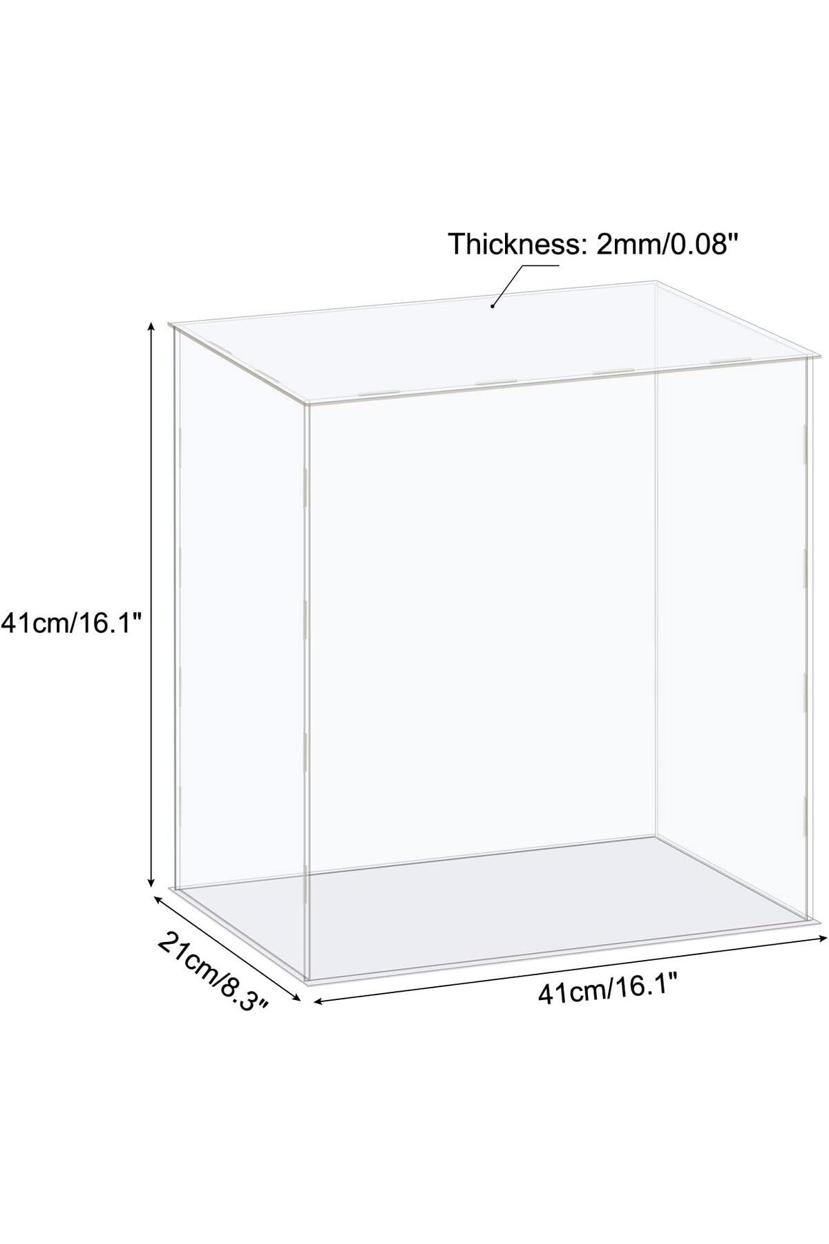 Generic-صندوق عرض أكريليك شفاف مقاوم للغبار 41 × 21 × 41 سم لعرض المقتنيات 2