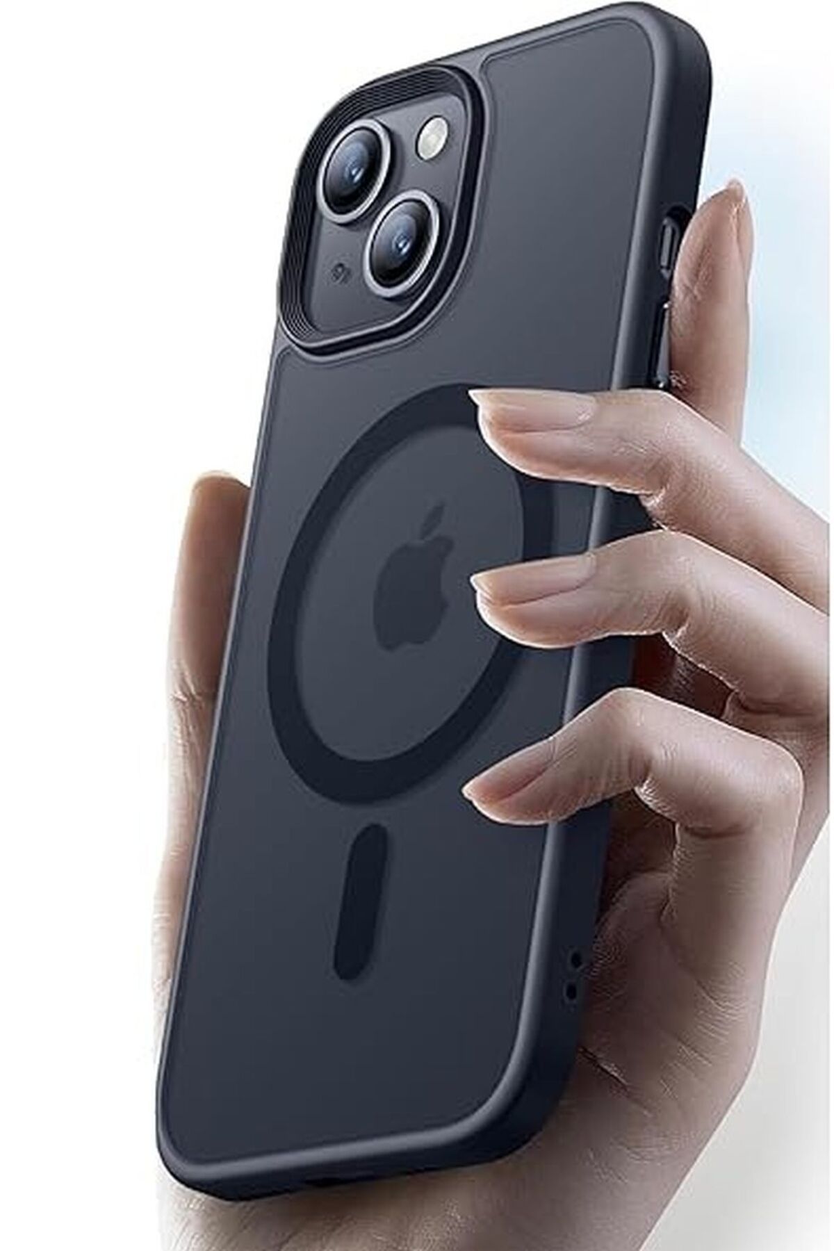 Happy Trend iPhone 13 ve 14 Uyumlu Magsafe Wireless Şarj Özellikli Arka Tarafı Mat Şeffaf Kılıf