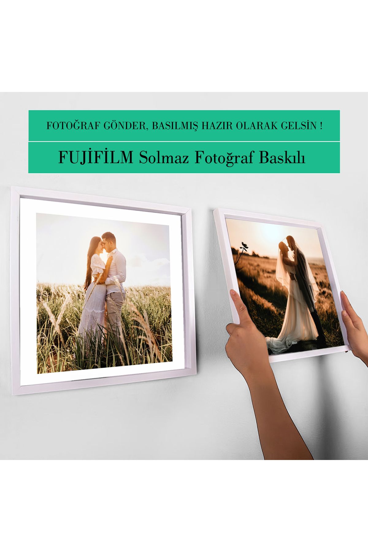 Baskıkafası 4 Adet 30x30 Duvara Yapışan Sök-tak Beyaz Çerçeve