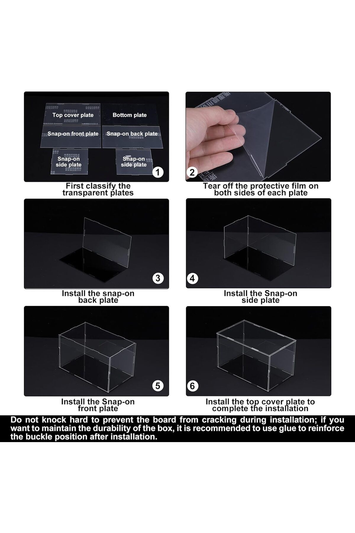 Generic-صندوق عرض أكريليك شفاف مقاوم للغبار 41 × 21 × 41 سم لعرض المقتنيات 5