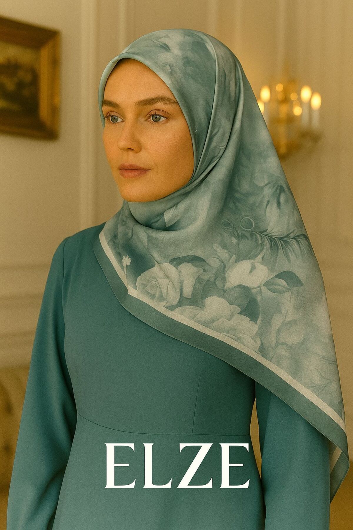 ELZE MODA GÜL DESENLİ VİSKON SOFT ŞAL
